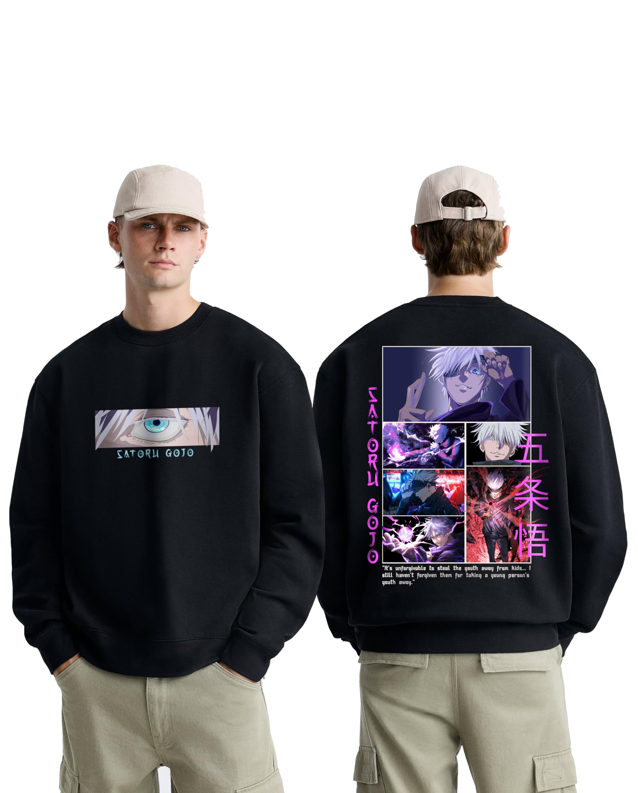 G&G CLOSETJujutsu Kaisen SATORU GOJO Anime Sweatshirt Printe Sweat Shirt for Men and Women