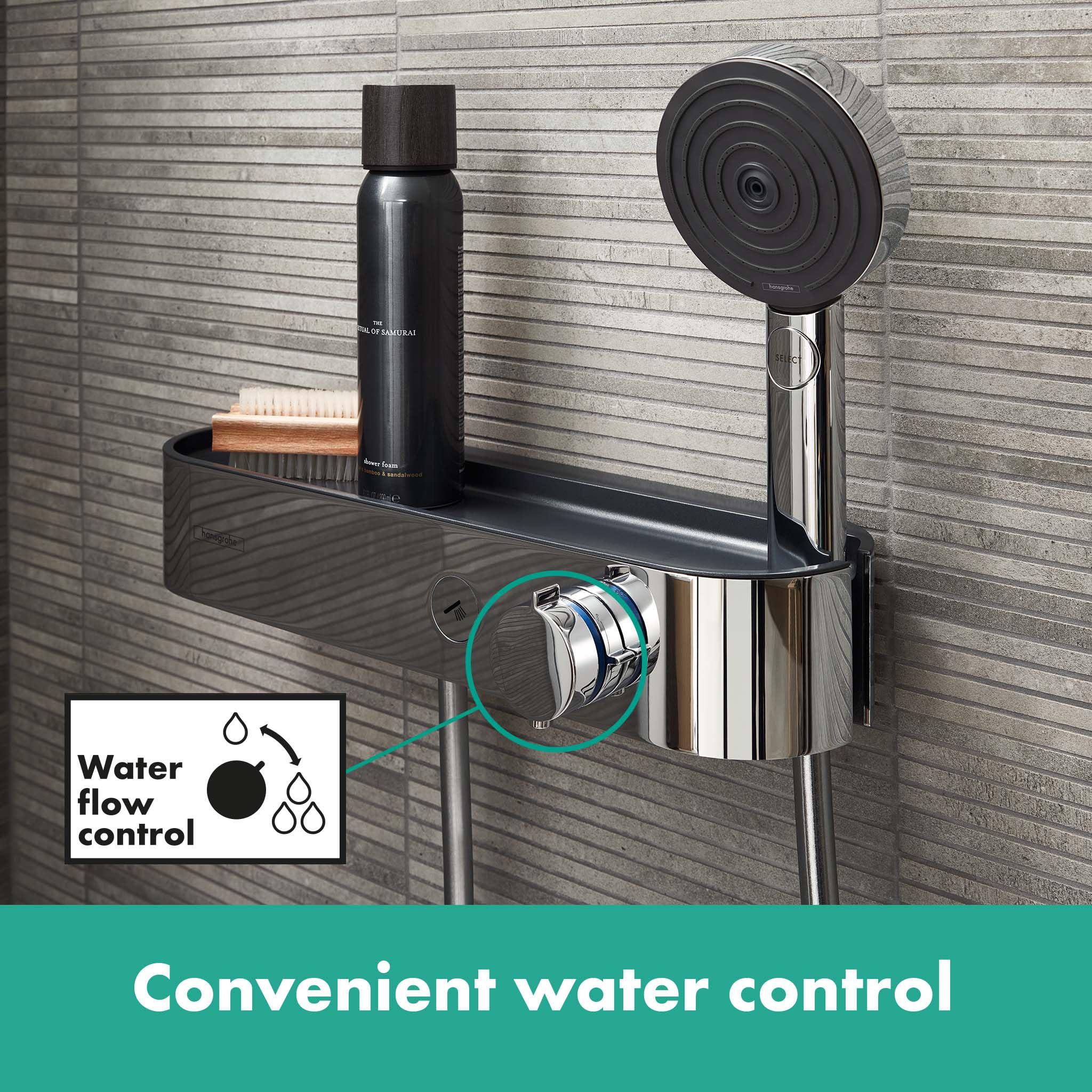 hansgrohe Brausethermostat ShowerTablet Select, Thermostatarmatur Aufputz, Cool Contact Duscharmatur für 1 Funktion, Chrom