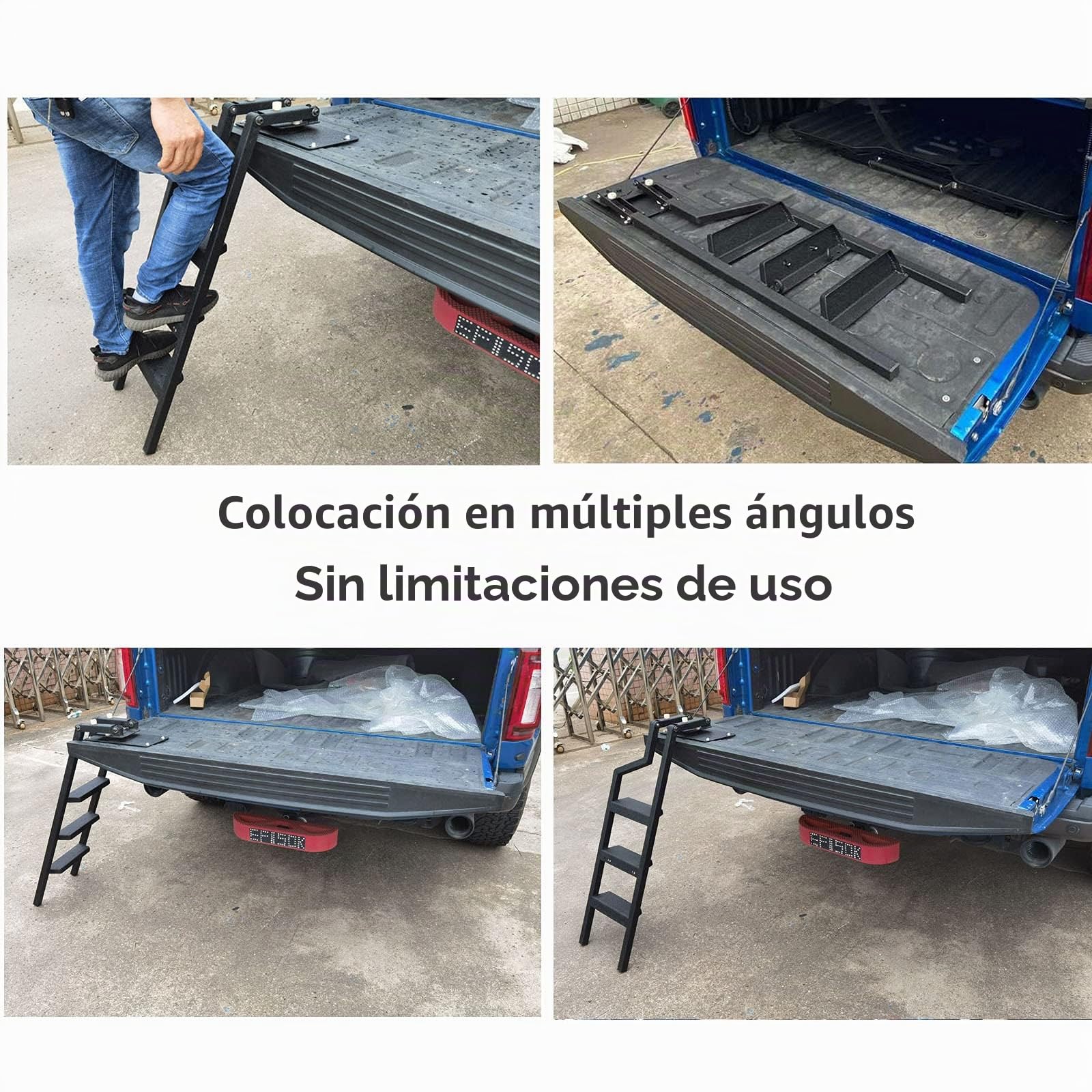 Escalera para portón Trasero para Ford Ranger 2012-2022 T6 T7 T8 MK2 MK3 Escalera de extensión, Multiposición y Plegable