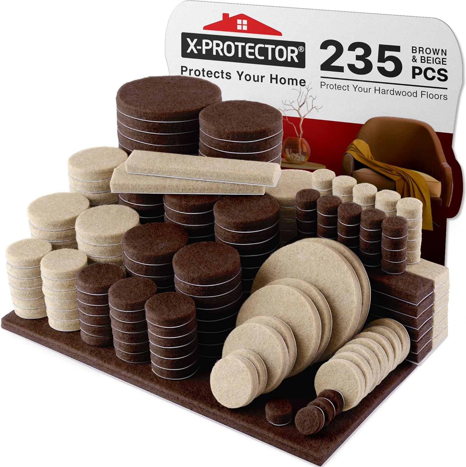 Felt Furniture Pads XPROTECTOR 235 PCS Premium Furniture Pads Felt