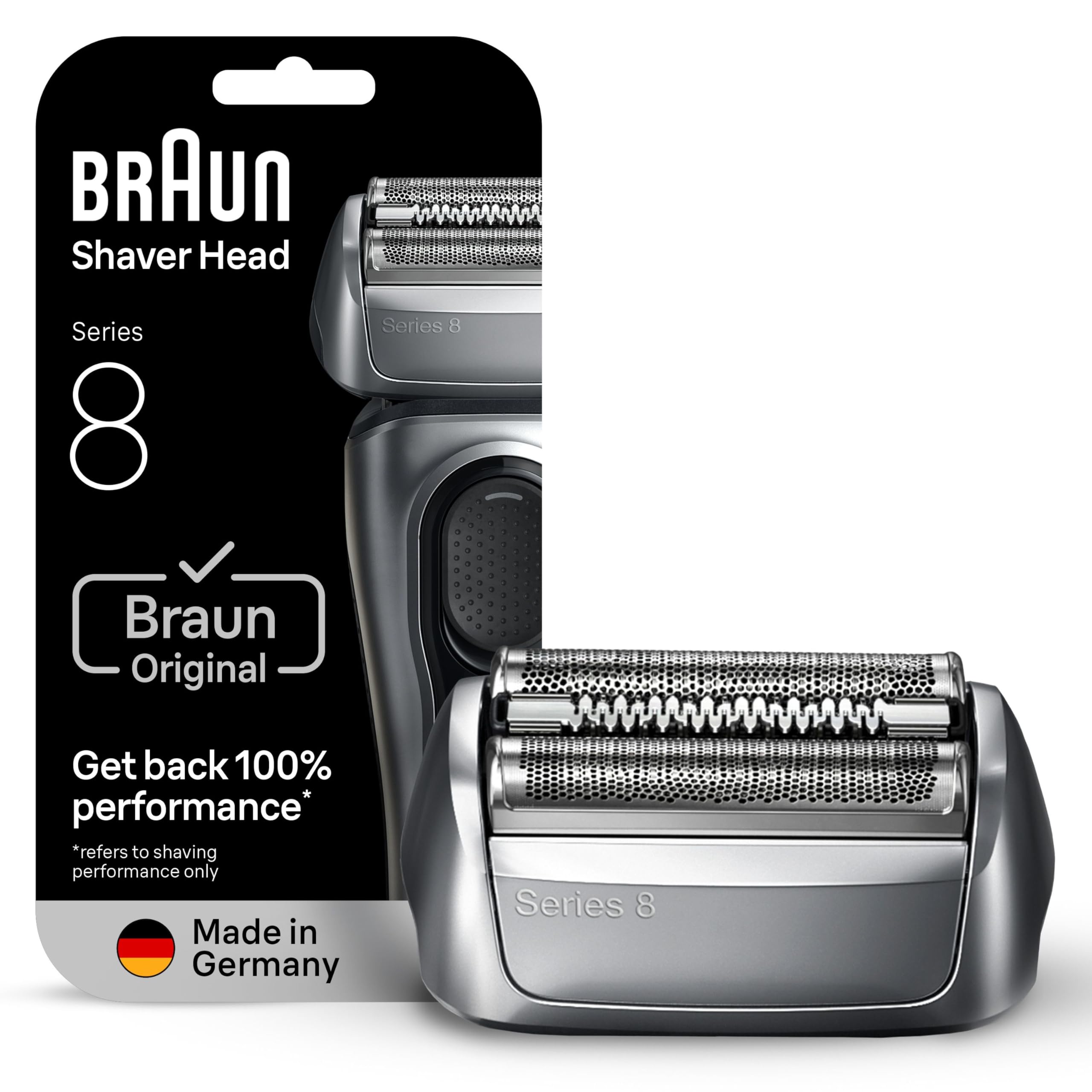 Braun Series 8 Men's Electric Shaver Head Replacement, 83M, Silver