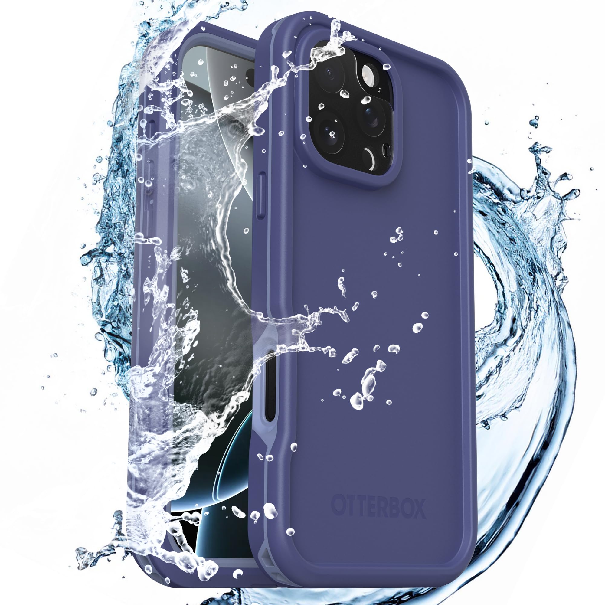 OtterBox FRĒ MagSafe Etui do iPhone 16 Pro Max, Fioletowe | Wodoodporne (IP68), etui z wbudowanym zabezpieczeniem ekranu, przetestowane 5 razy zgodnie ze standardami wojskowymi