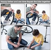 Vista 5 de Kit de reparación de neumáticos de bicicleta, parche de perforación de tubo interior con parches de vulcanización, parches sin pegamento, raspado