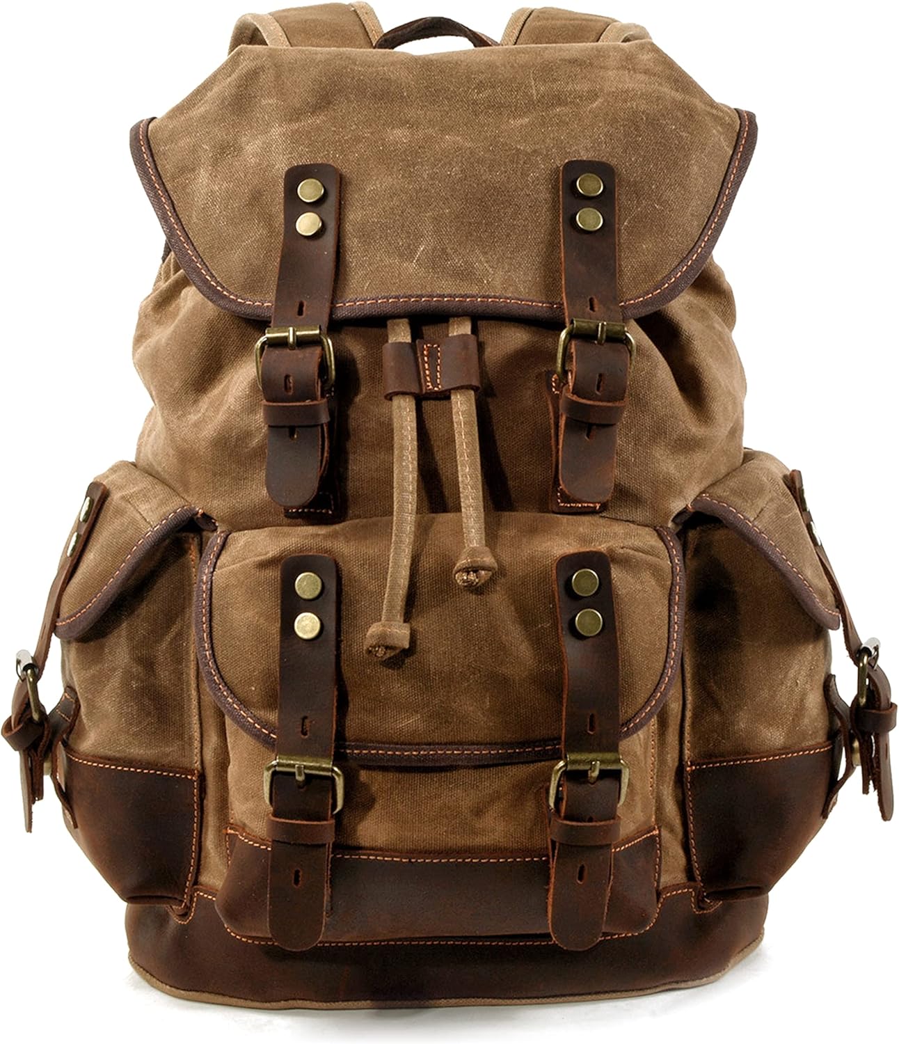 Vintage Backpack for Men and Women, Canvas Large Capacity Carry on Bags Casual Travel Hiking Camping Daypacks