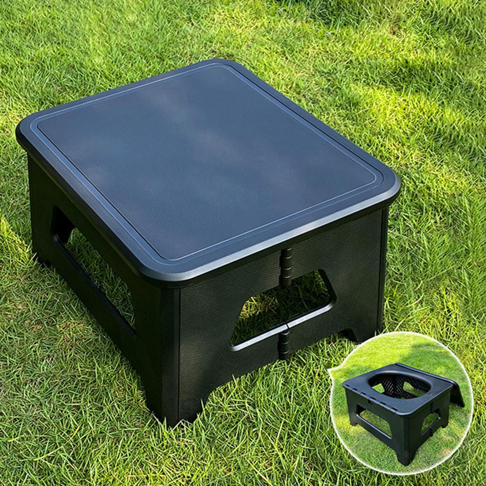 Klappbare Campingtoilette, Außentoilette, Kommode, vielseitige Aufbewahrungsbox, faltbares Töpfchen, Notfall für Fischerboot, Wandern, Strand, S Black
