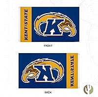 Vista 2 de Desert Cactus Bandera de la Universidad Estatal de Kent Golden Flashes Banners 100% poliéster para interiores y exteriores, banderas de 3 x 5 pies