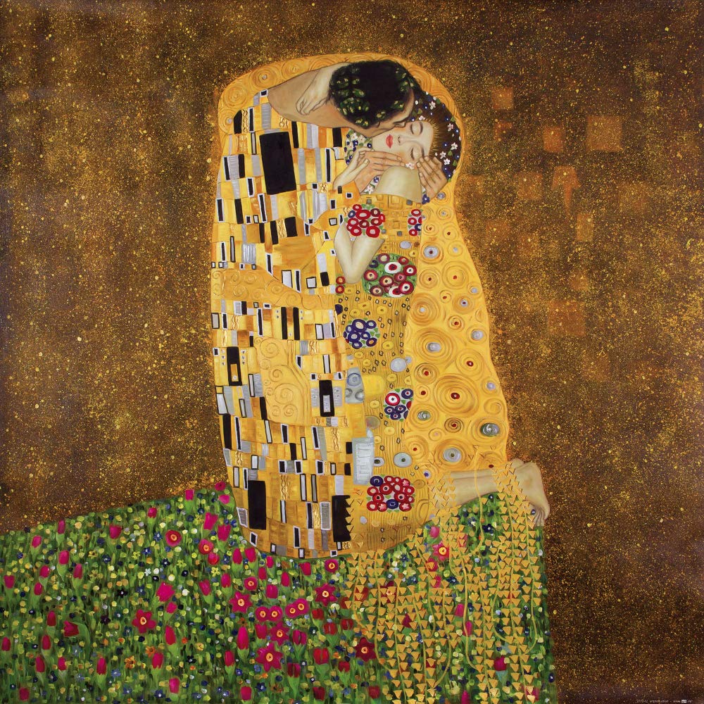 Póster El Beso de Klimt: Impresión Artística de 70x70 cm Elegante y Vibrante