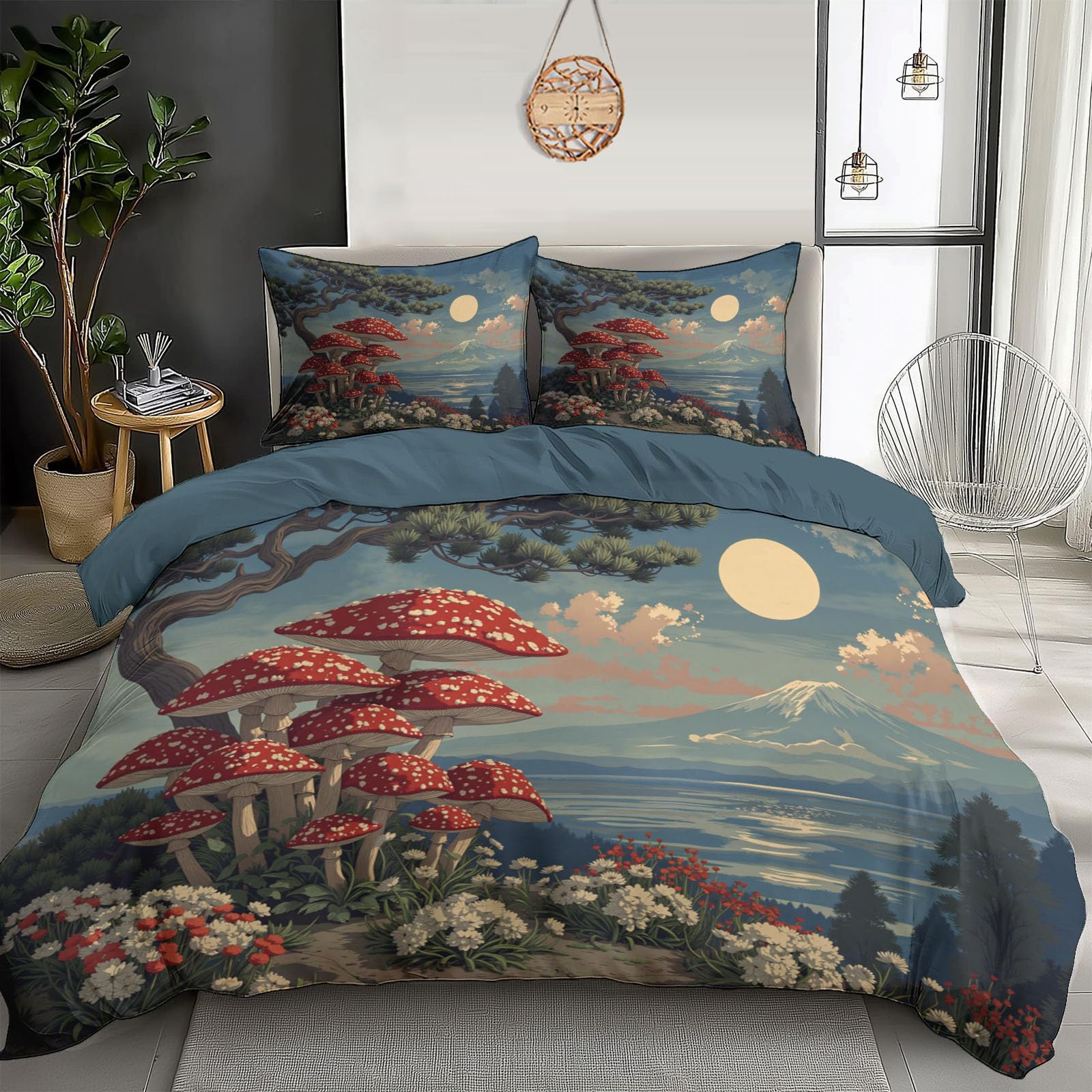 Housse de couette 200x200cm sans repassage en microfibre douce et fluide