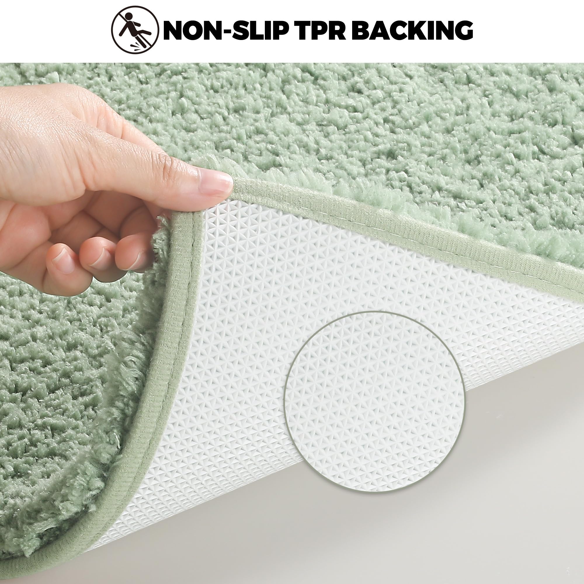 Alfombra de Baño 50x 80 cm, Alfombras de Baño Antideslizantes Alfombra de Ducha de Microfibra Suave, Alfombra de Baño Lavable de la Máquina Absorbente de Agua