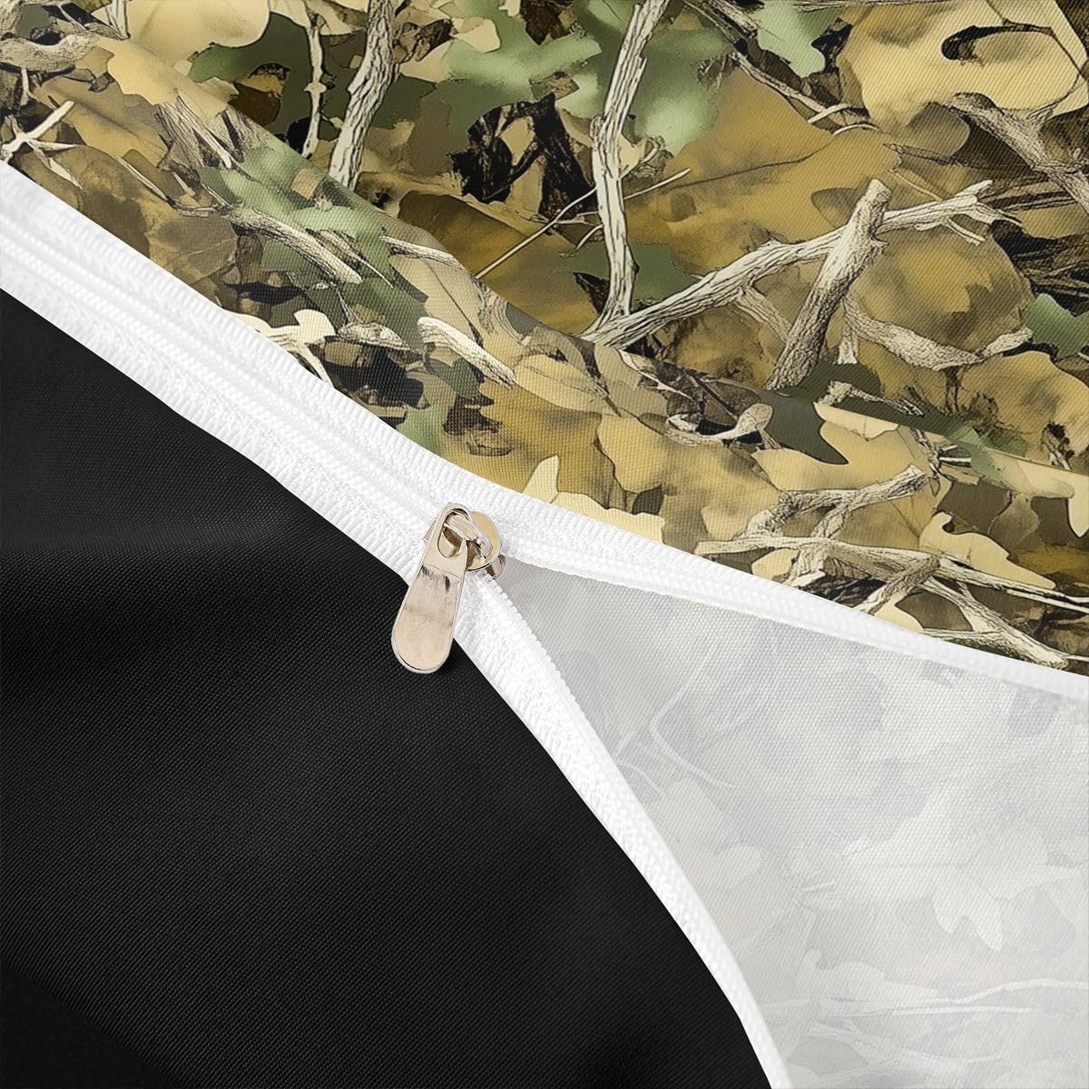 Homewish Camo King Pościel Rustykalny Dom Wiejski Zestaw Poszwa Na Kołdrę Gałęzie Kamuflaż Poszwa Na Kołdrę Liście Drzewa Domek Domek Domek Zestawy Łóżek