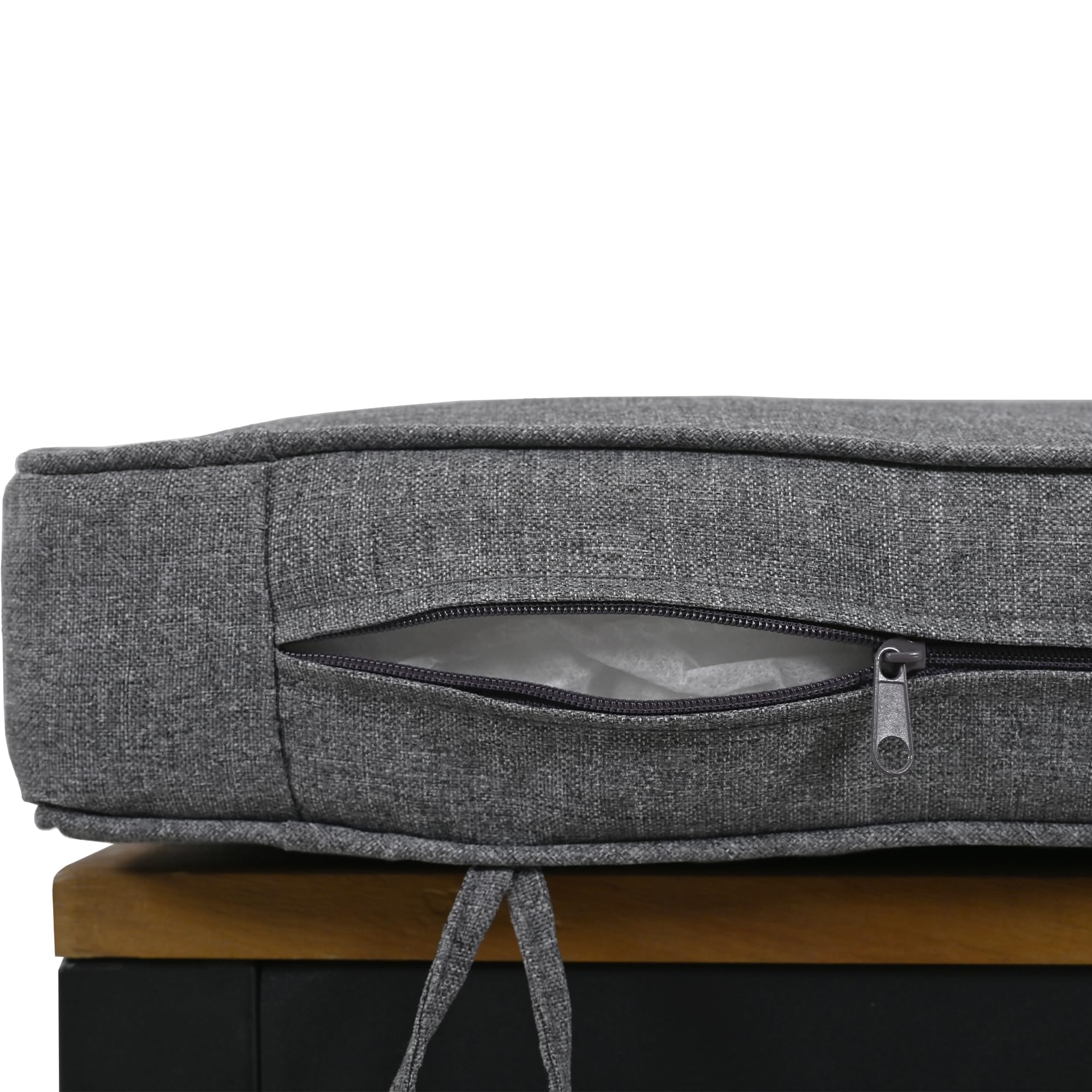 Set di mobili da esterno per 7-8 persone, divano angolare a forma di L con tavolino da caffè in legno e 2 sgabelli, set salvaspazio da giardino, soluzione per sedersi sul retro grigio