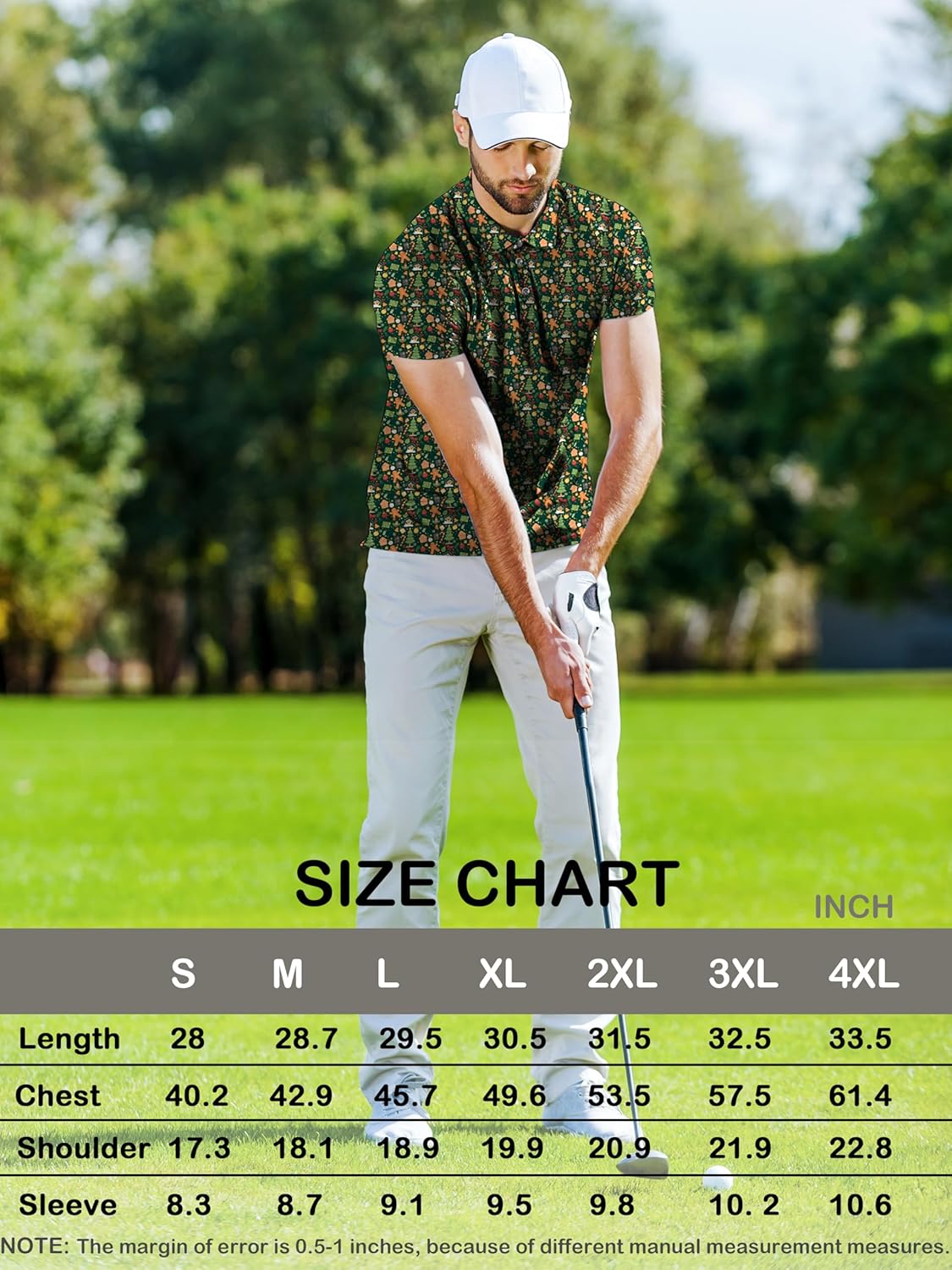 Mens Golf Shirt Dry Fit Performance Moisture Wicking Short Sleeve Print Casual Collared Polo Shirts for Men - Image 7