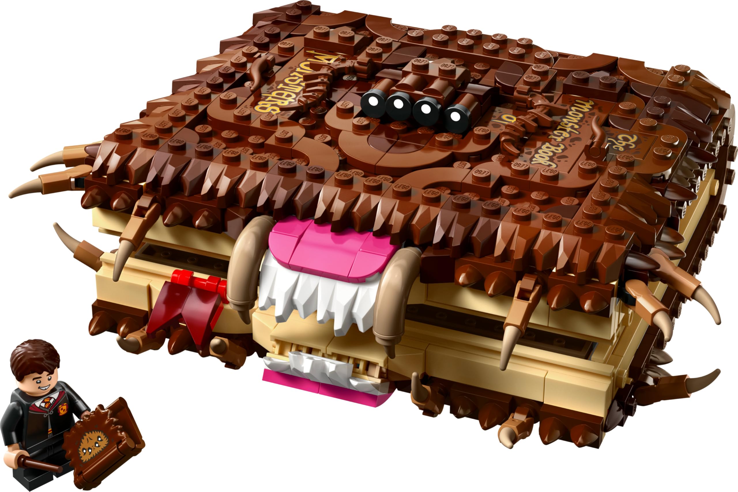 LEGO Harry Potter Monstruoso Libro de los Monstruos Mordedor con Función de Carga Manual para Abrir y Cerrar la Boca - Minifigura de Neville Longbottom - Regalo para Niñas y Niños de 9+ Años 76449