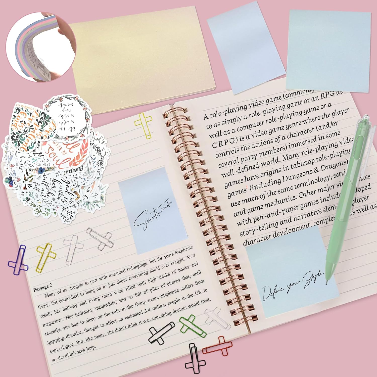 FEMBW Bible Study Supplies Kit for Women – Pink Bible Cover, Notebook, Tabs, Highlighters, Pens, Pen Case – Christian Gifts for Students, Beginners, BibleAccessories for Journaling