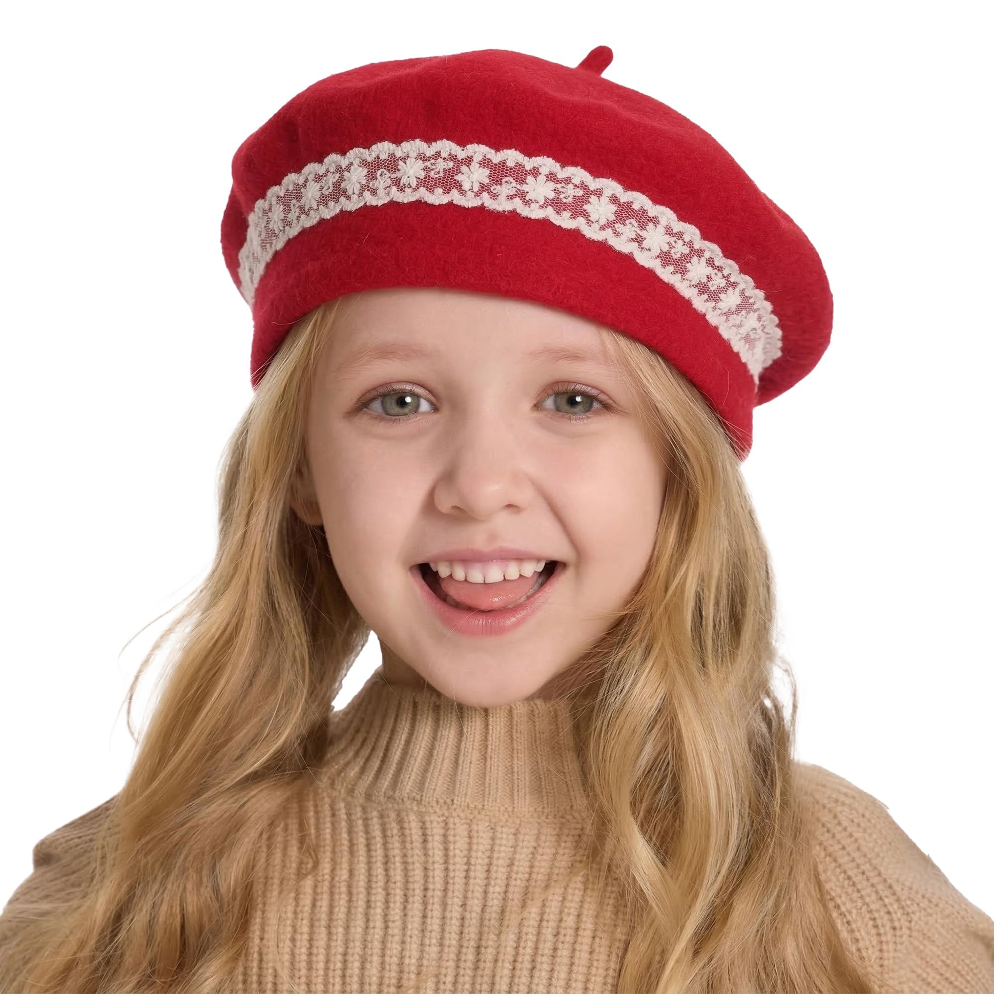 ZLYC Klassische Baskenmütze aus Wolle für Mädchen und Jungen, moderner französischer Künstler