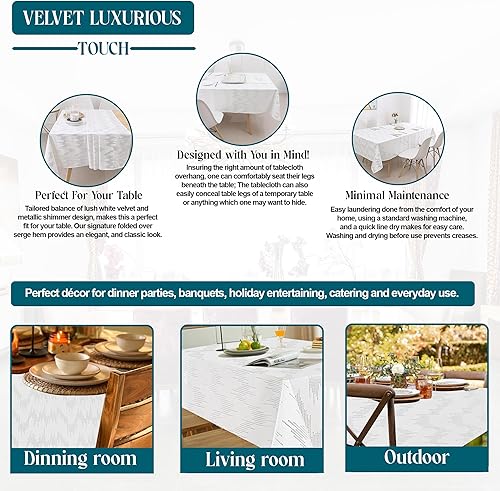 Miniatura 4 de Majestic Giftware TC1401 - Manteles de terciopelo para mesas rectangulares  (70 x 180)  Mantel rectangular decorativo lavable para cocina, comedor,