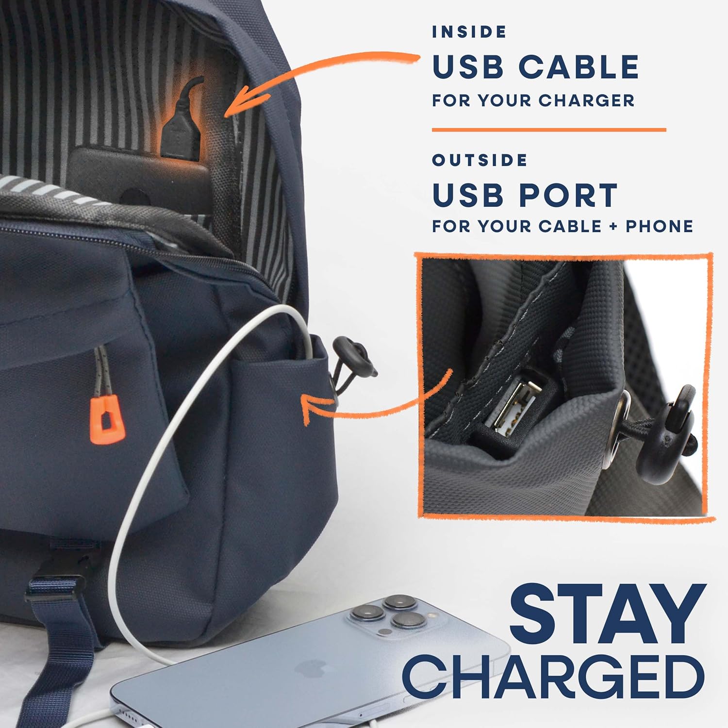 Nupouch Venture Sling Bag for Men and Women - 11.5x9.5x3.5 Navy Blue Womens and Mens Crossbody Bag with Zippered Pockets