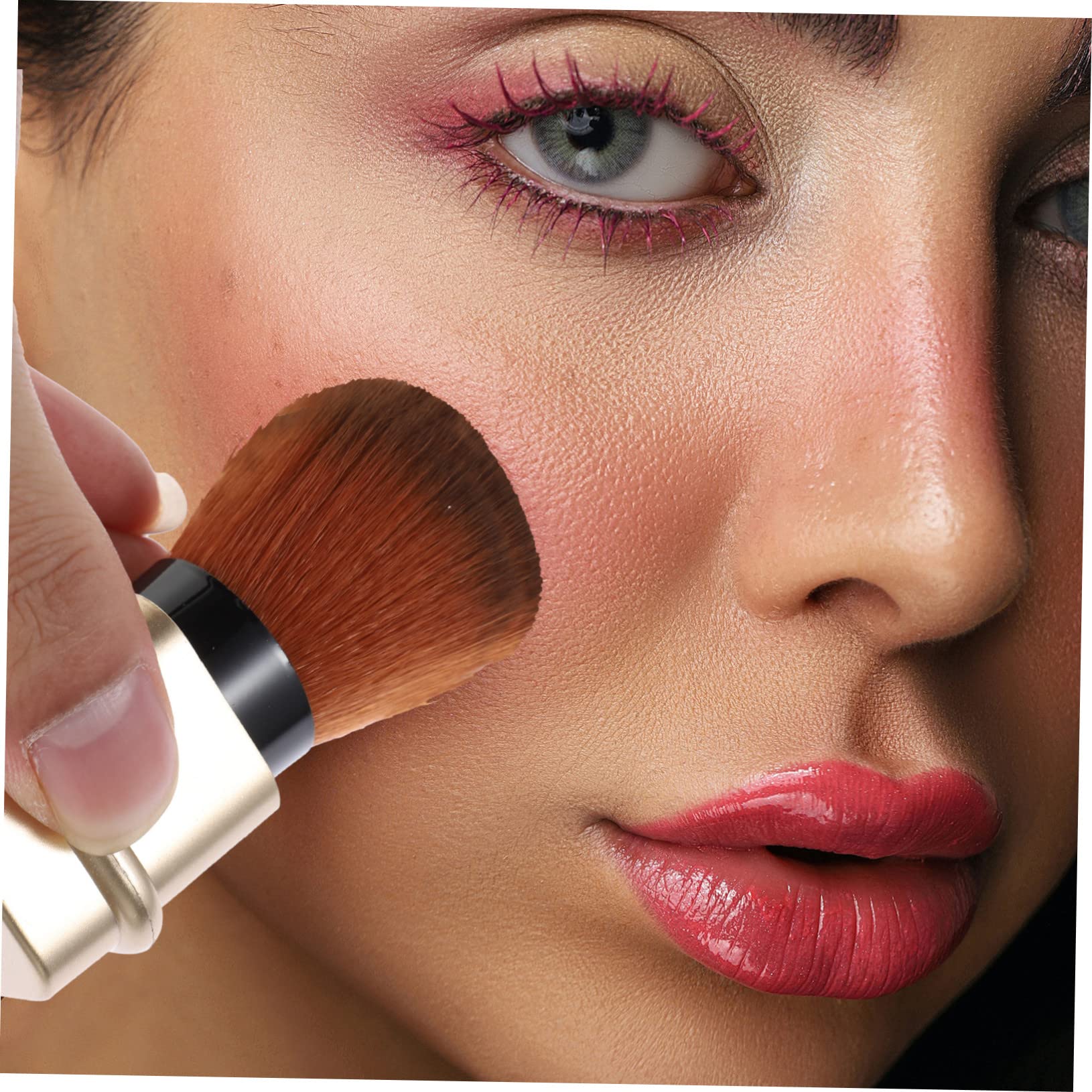 VICASKY Dust Brush Nail Duster Brush Cosmetic Foundation Makeup Nail Art Blush Brush Powder Brush Golden