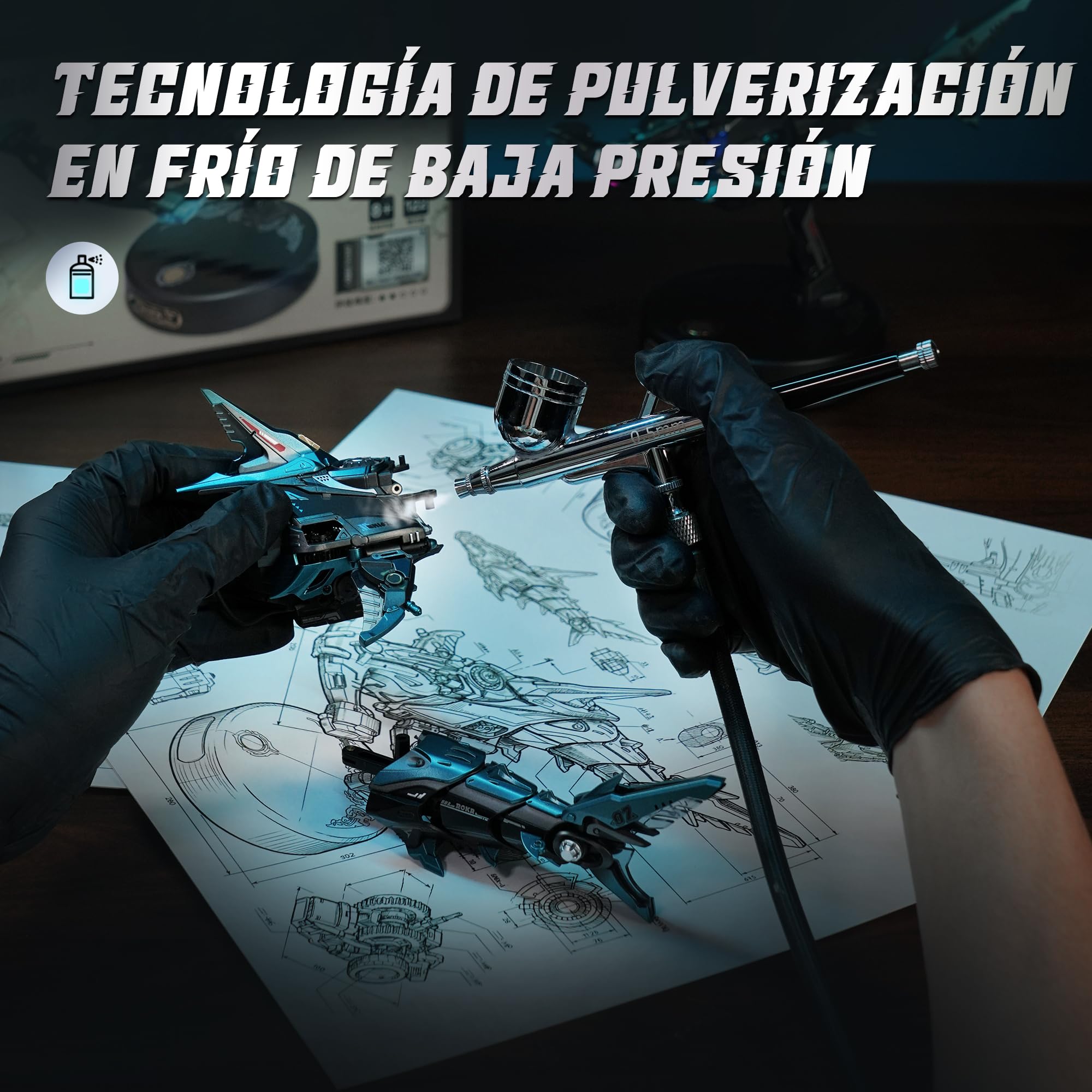 ROKR Rompecabezas 3D Mecánico Tiburón Martillo, Maqueta de Animal Marino con Efecto de Movimiento y Luz LED para Adultos, Rompecabezas 3D para Coleccionar (MI07)