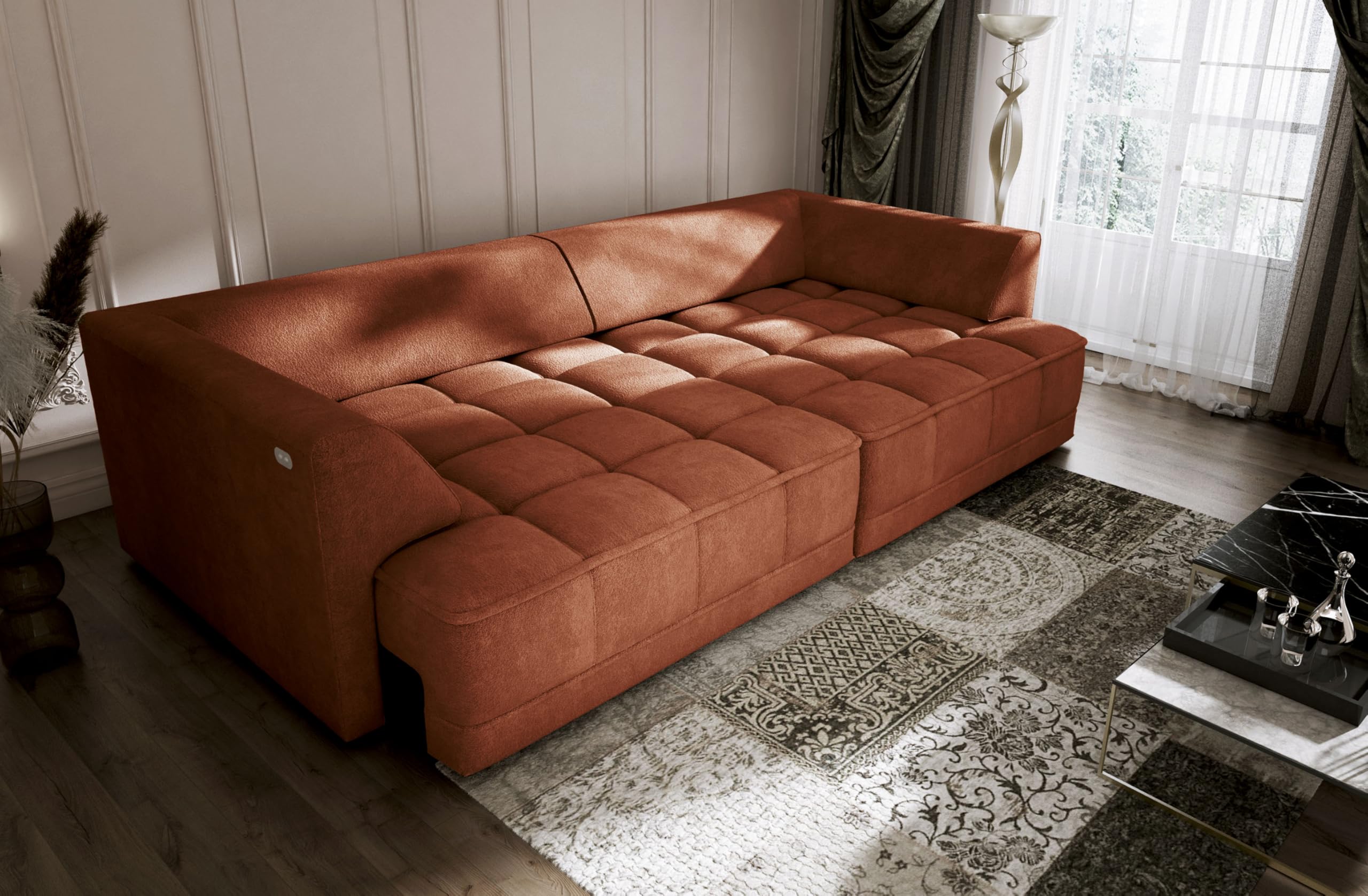 Big Sofa Tiga XXL, Schlafsofa, Couch, Schlafcouch mit Schlaffunktion 302 cm Breit (Aphrodite 9)