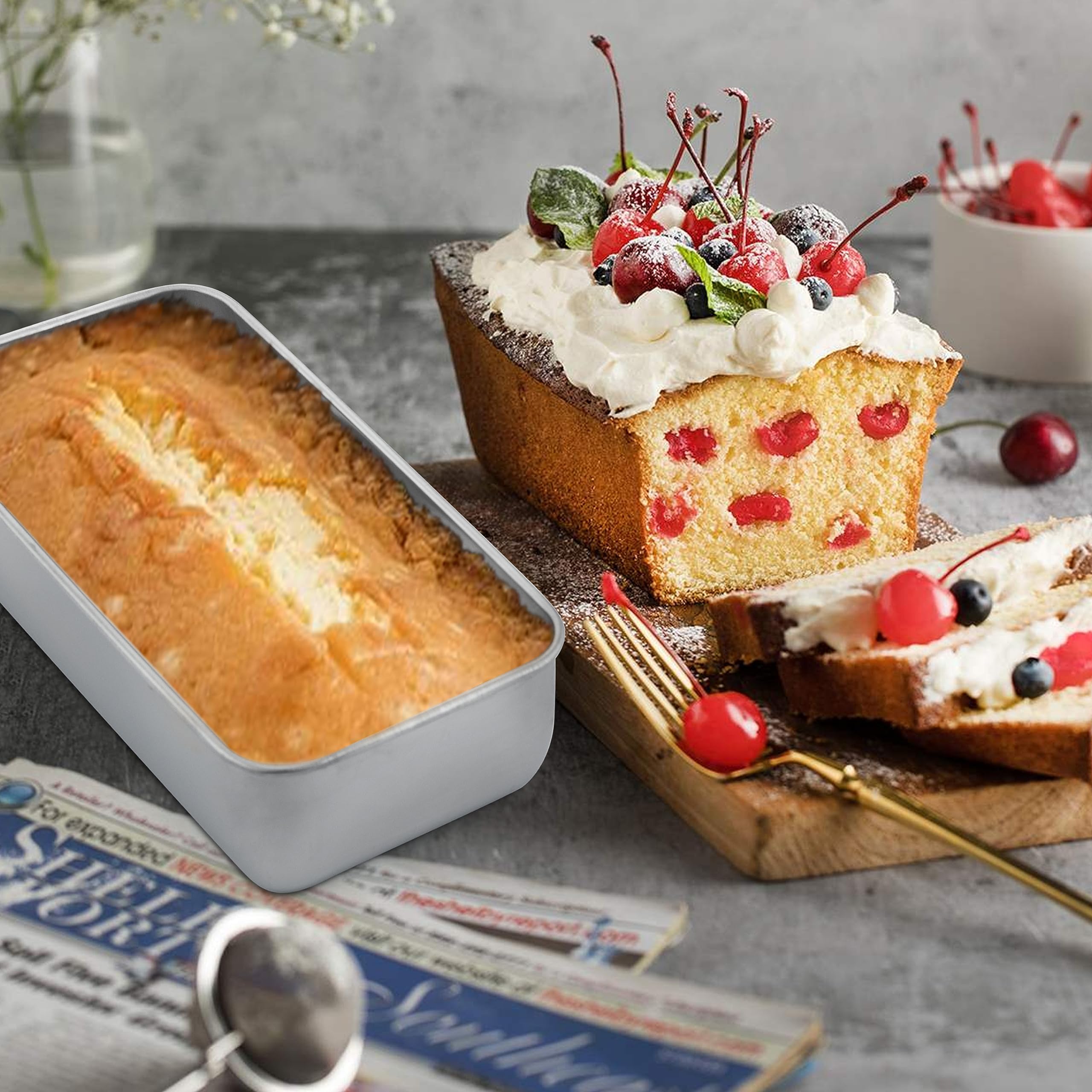 2 Stampi Plumcake In Acciaio Antiaderente - Teglie Per Pane E Dolci (25,5x12,5x6cm) - Foto 9