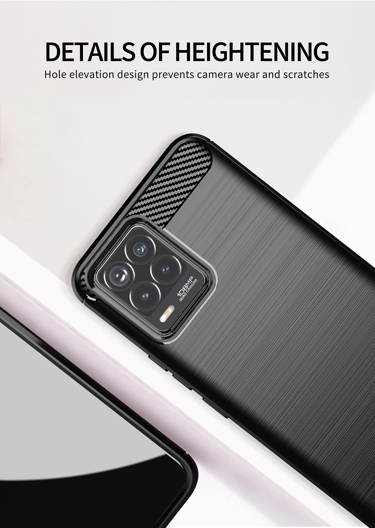 Custodia Gomma Sottile Per Realme 8 Pro | TPU Flessibile Antiurto Con Cuscino D'Aria | Finitura Opaca Antiscivolo (Nero)
