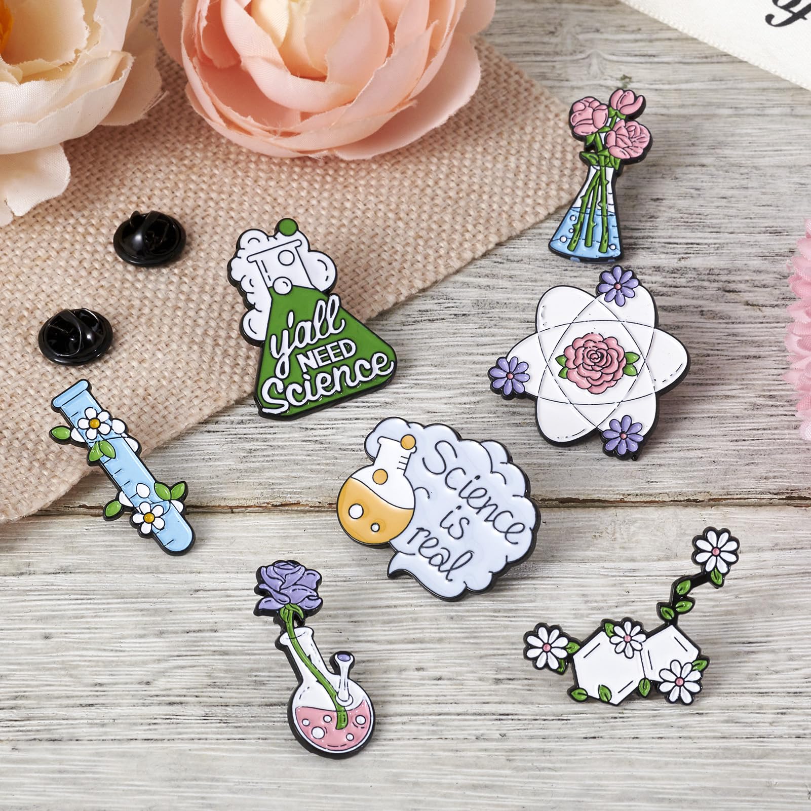 Pandahall Alloy Enamel Brooches Lapel Pin Set