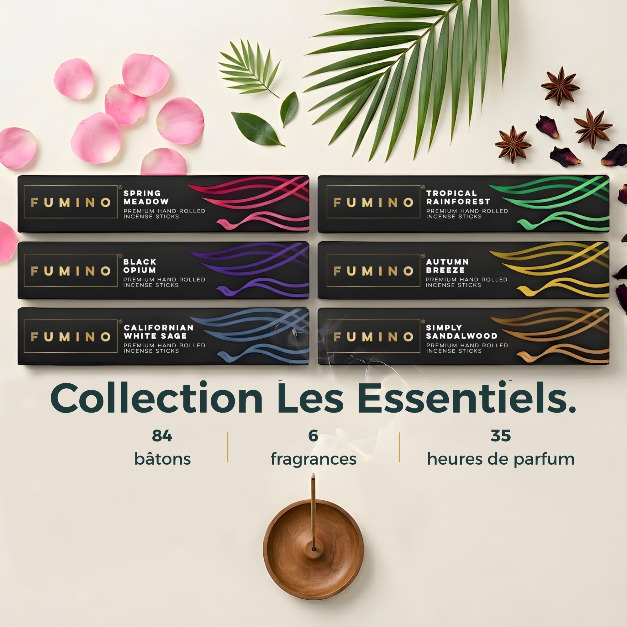 Encens Japonais Tierra Zen Fumino Bâtonnets Lot 6 Boîtes 84 Senteur Masala pour Relaxation Méditation