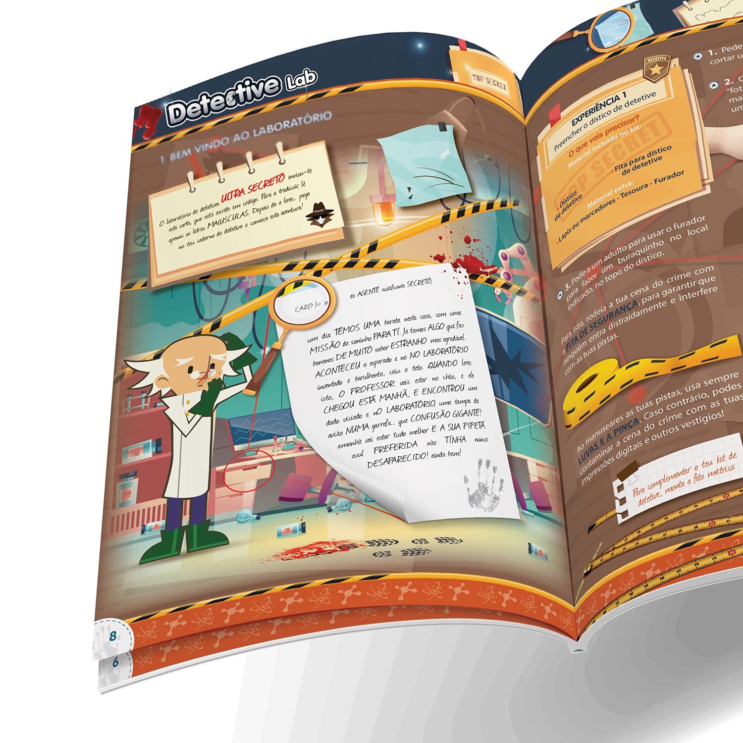 Science4you Laboratorio de Detective - Kit Detective con 15 Experimentos Científicos: Resuelve el Caso Misterioso, Encuentra Las Pistas, Huellas Dactilares, Pegadas, Regalo para Niños 7 8 9 10 Años
