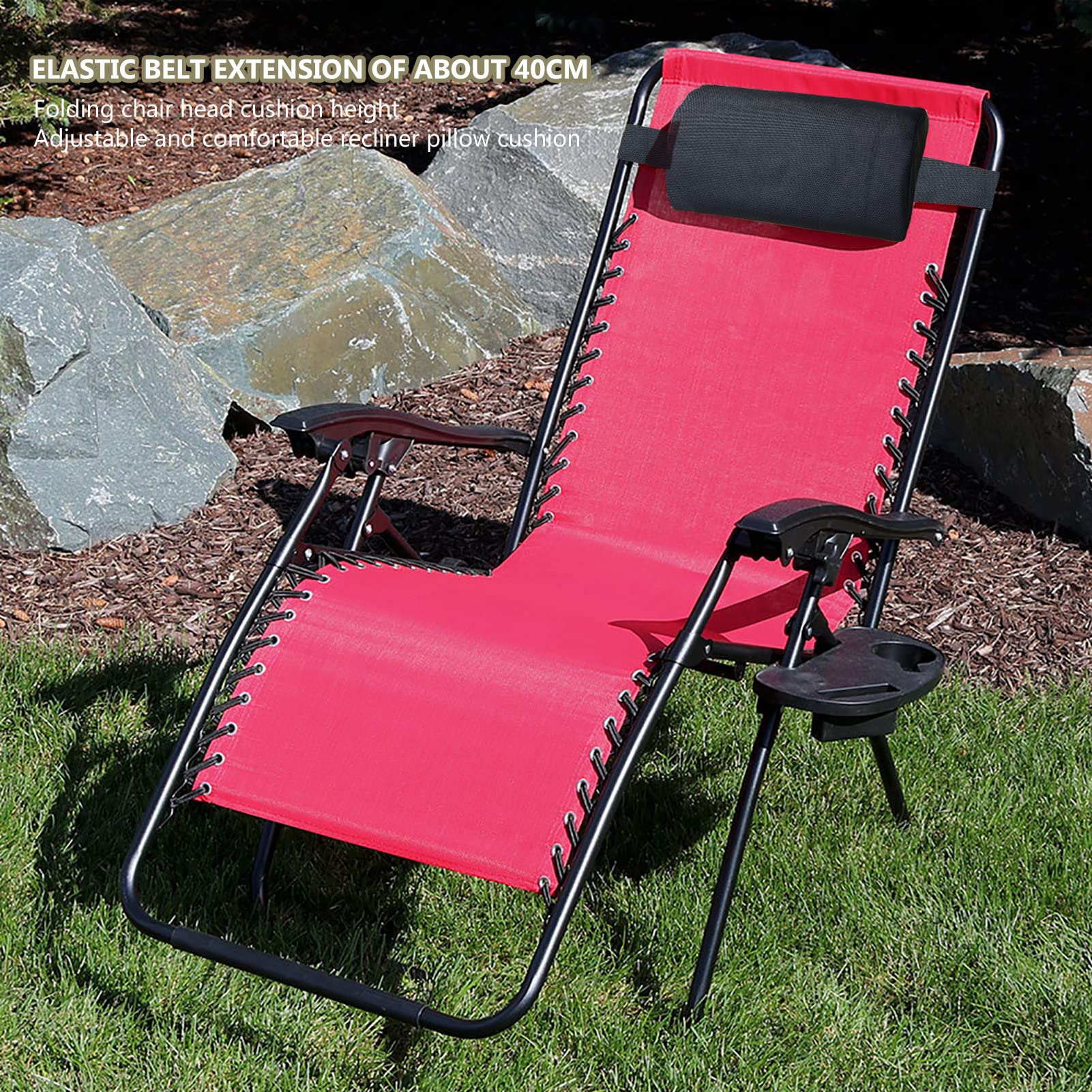 Coussin Repose Tete,Oreiller pour Chaise Longue De Jardin, Coussin Appui-tête Réglable Chaise Longue De Plage,Coussin De Soutien De La Nuque pour Jardin