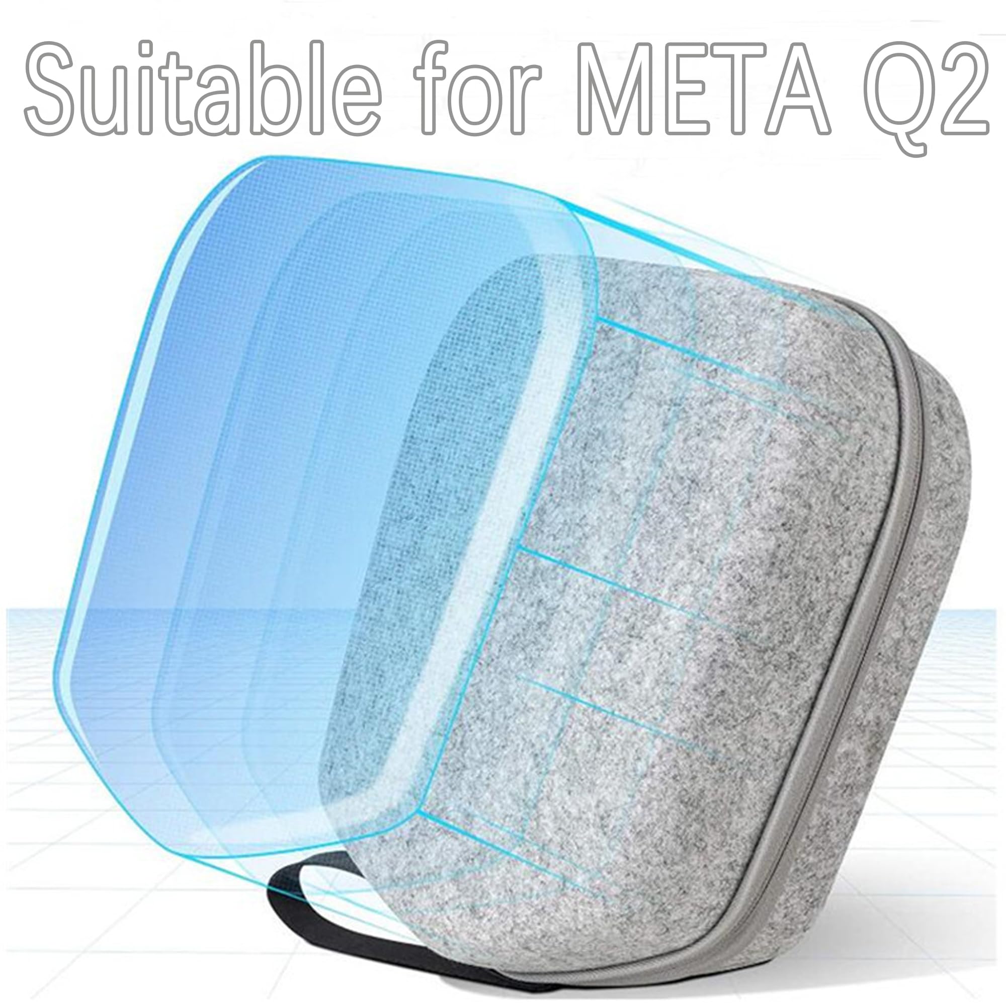 MINGZE Funda Rígida, Transporte Estuche Protectora para Meta 3, Accesorios Auriculares VR Controlador Correa Elite Gafas de Realidad — view 9
