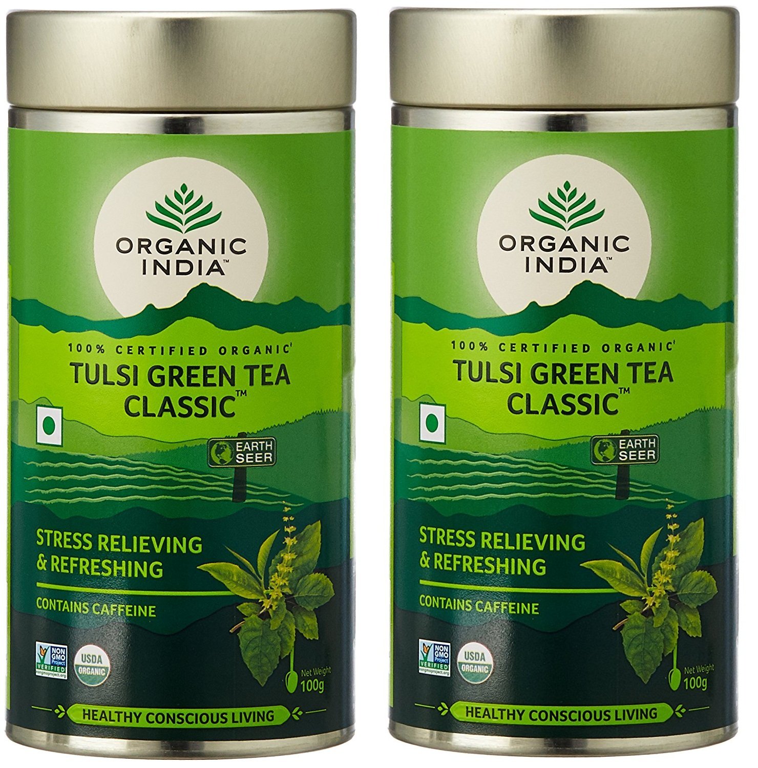 Organic India Tulsi Green tea tin 100 gm (pack of 2) (B0761W92WH) Amazon Price History, Amazon Price Tracker