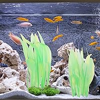 Vista 8 de Kaiyuan Dynasty 2 plantas artificiales de silicona para acuario, plantas artificiales para pecera, quelpa brillante, decoración de plantas