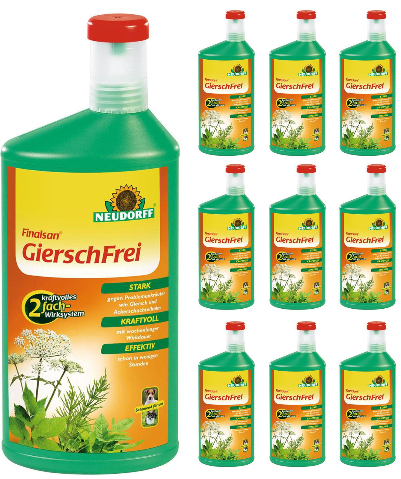 10 x 1 Liter Neudorff Finalsan Konzentrat GierschFrei Unkrautvernichter