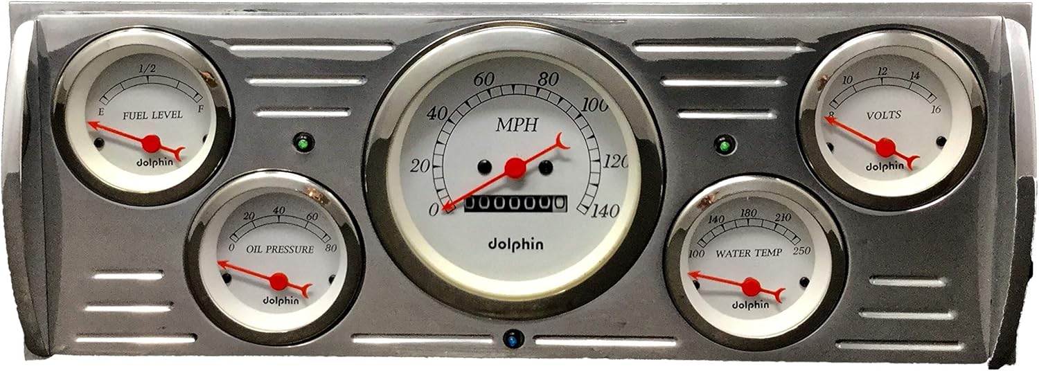 Dolphin Gauges 1941 1942 1943 1945 1946 Chevy Truck 5 Gauge Dash Cluster Panel Set Mechanical White