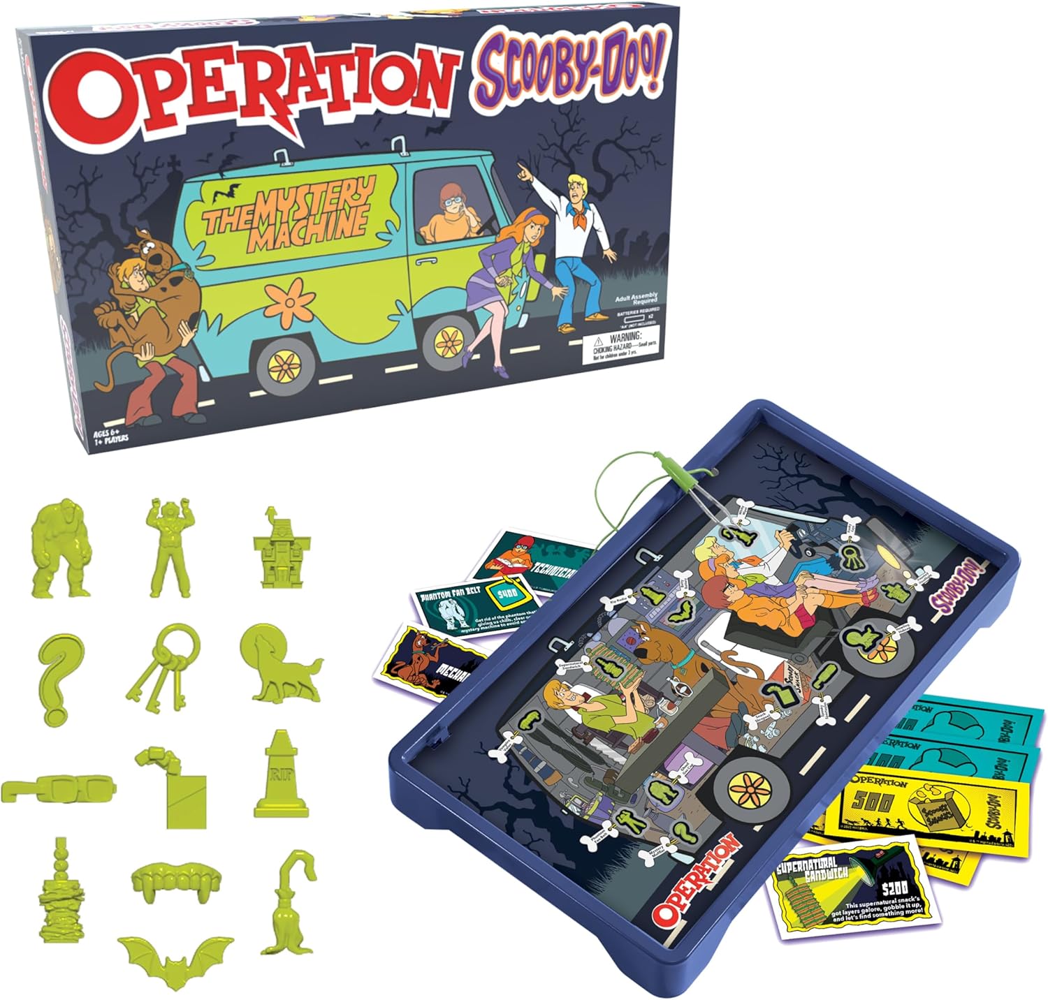 Operation: Scooby-Doo! Board Game, Classic Electronic Remove The Objects or Get The Buzzer Game, Featuring The Mystery Machine, Ages 6+, Players 1+