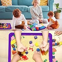 Vista 26 de Maitys 24 bandejas de plástico para arte, bandeja organizadora para manualidades, bandeja para servir, bandejas de arena apilables, para la escuela