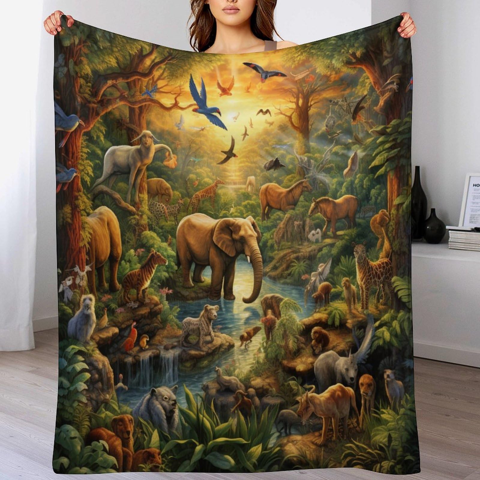 Couverture plaid animaux de la jungle : le cadeau douillet idéal pour toute la famille