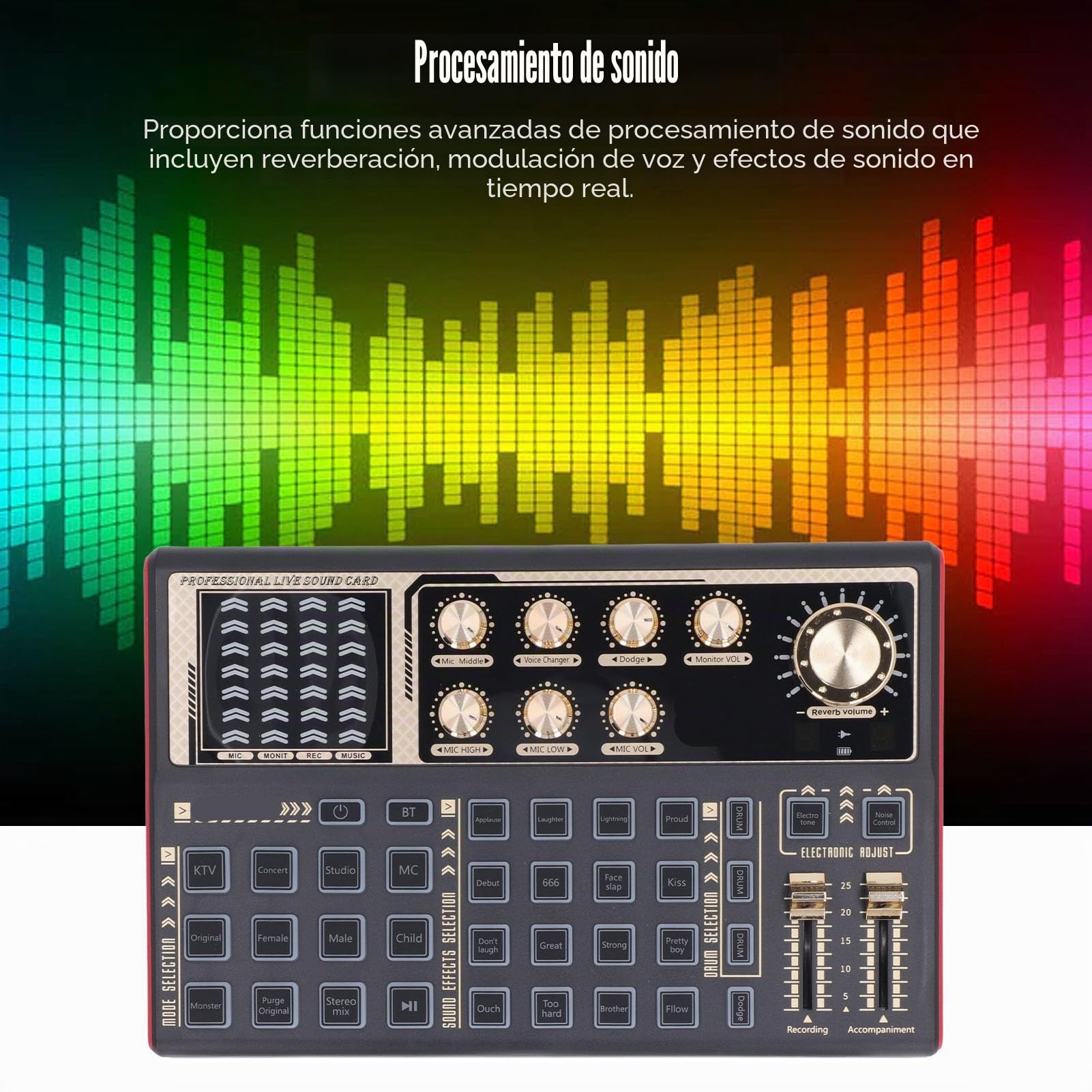 Interfaz de audio con cambiador de voz, Tablero de tarjeta de sonido en , mezclador de audio/placa de sonido, mezcladores XLR Studio DJ