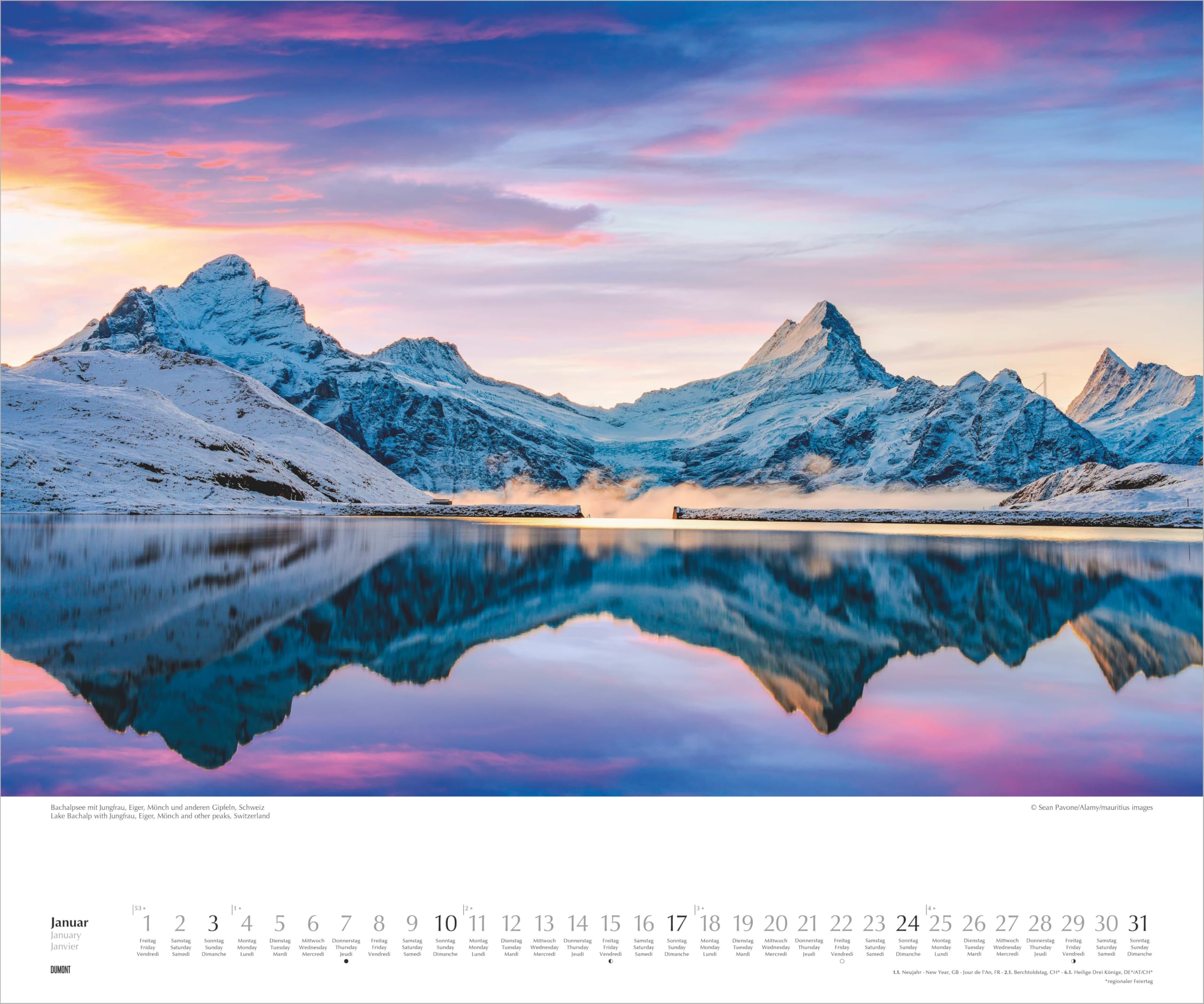 Licht in der Landschaft 2027: Wandkalender 60x50 cm mit Landschaftsimpressionen und 3-sprachigem Kalendarium