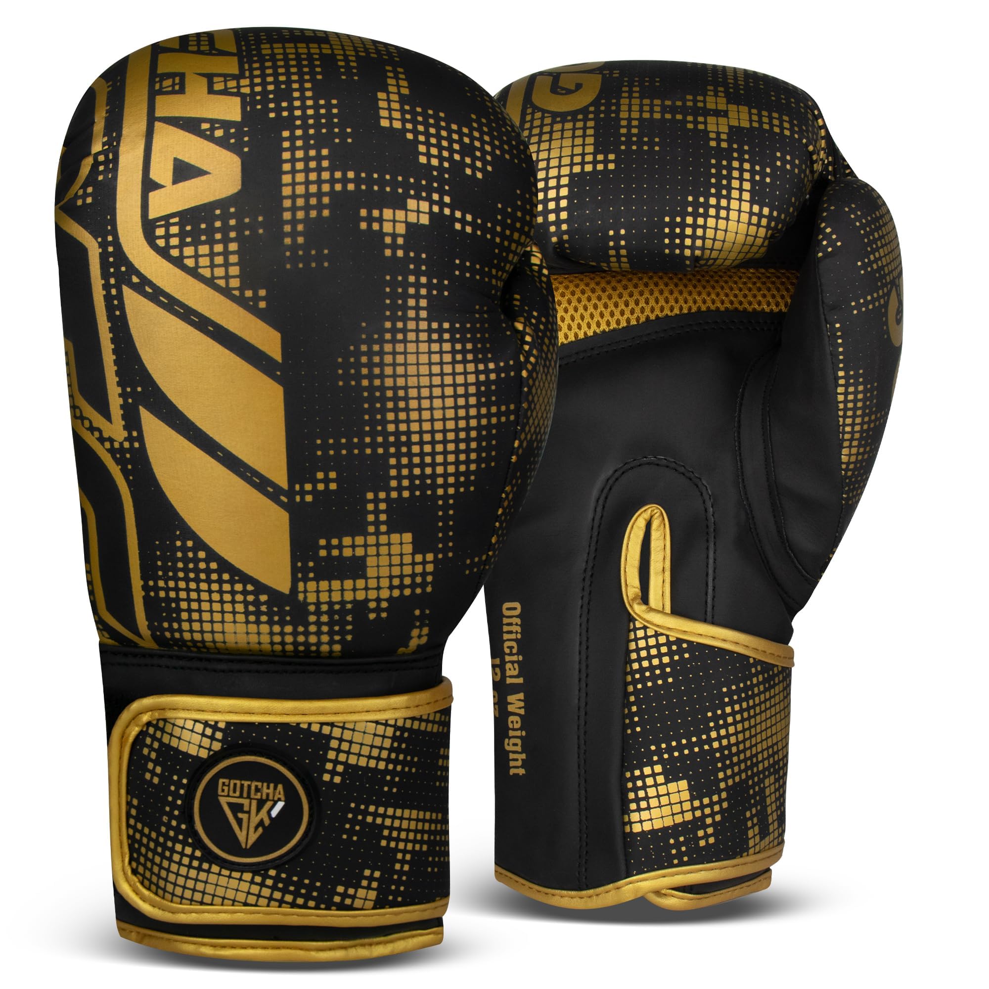 Gotchakart Boxing Gloves – Pro Training & Sparring - Synthetic Leather - Muay Thai, MMA, Kickboxing - Men & Women - Punching Bag, Focus Mitts, Workout - Multi-Layer Padding, Ventilated Palm - 8oz–16oz