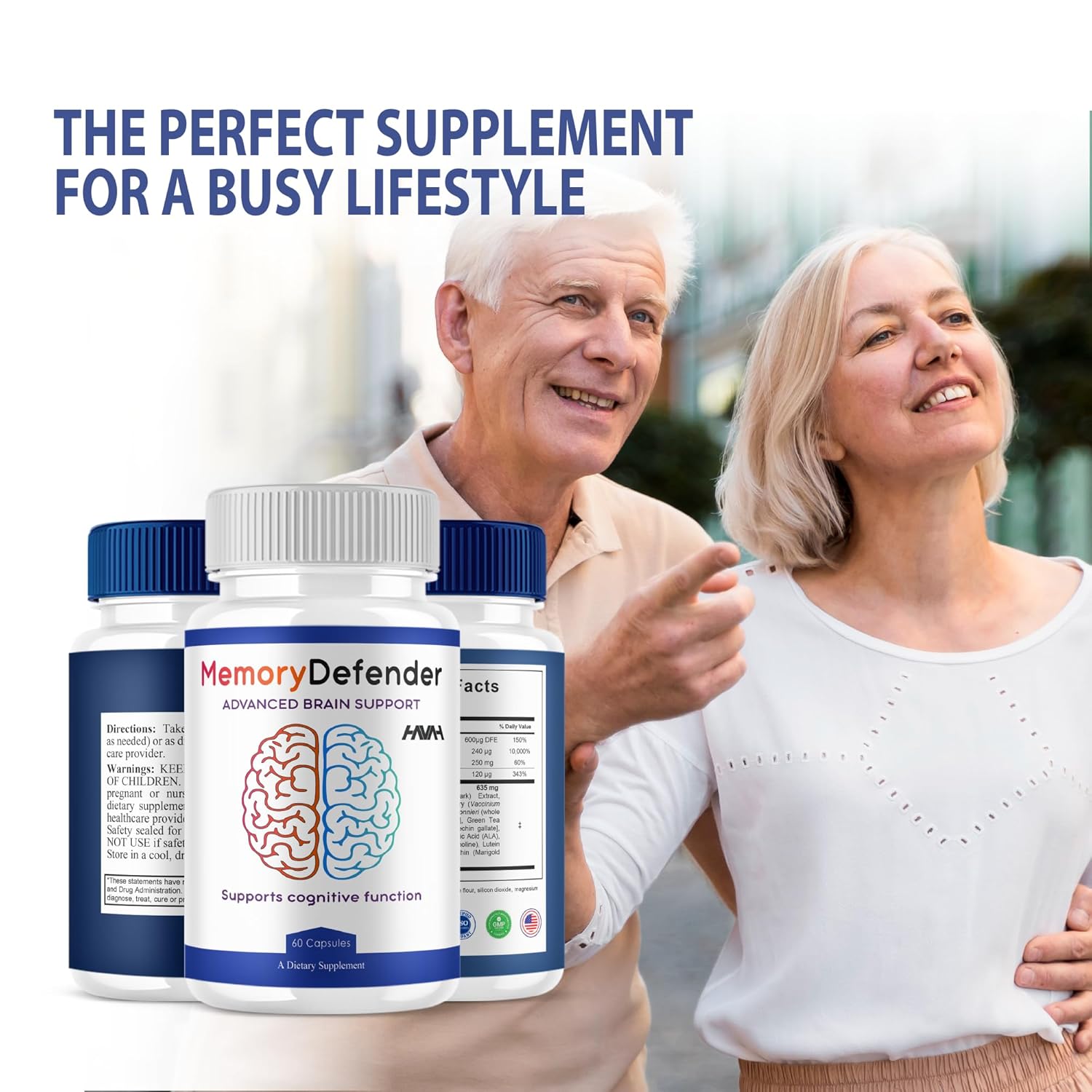 (2 Pacote) Memory Defender Suplemento Premium de Suporte à Memória - Cápsulas MemoryDefender para Saúde Neural e Vitalidade - Imagem 3