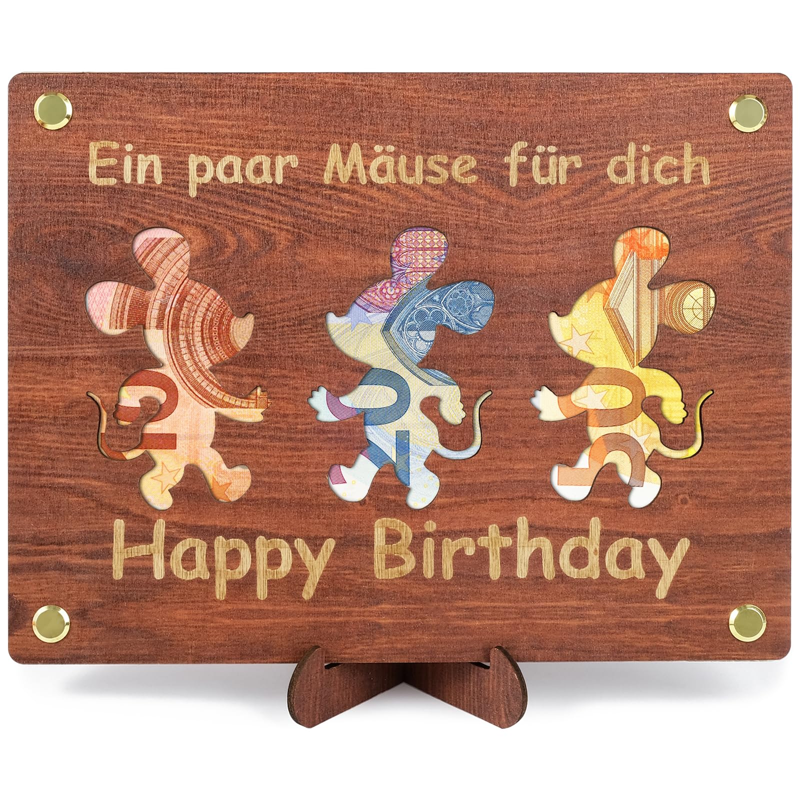 ARTREE Geldgeschenke Geburtstag, Geldgeschenke Verpackung aus Holz, Personalisierte Geldgeschenk zum Geburtstage, Holz Geburtstagskarte für Frauen Männer