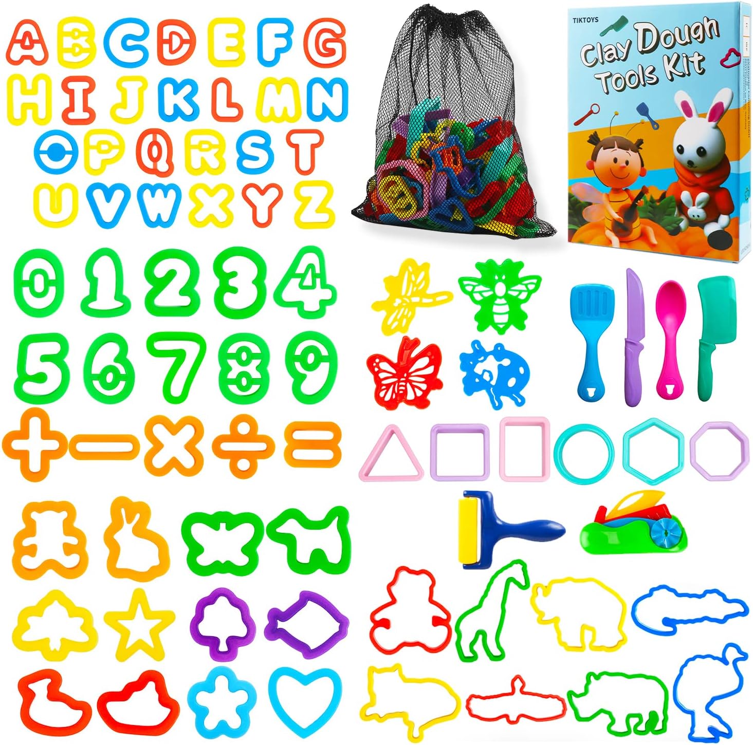 77 PCS Play Dough Tools Kit for Kids Modeling Compound Accessories, Gift for Christmas Birthday Rewards Party Celebration Education Training