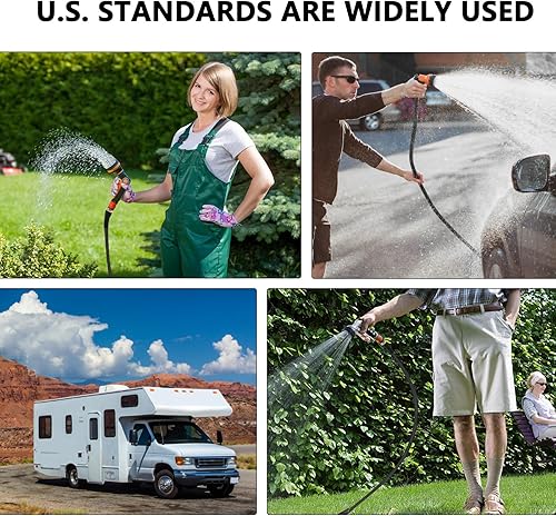 Miniatura 8 de Manguera de jardín antitorcedura mejorada de 50 pies, flexible y resistente, ligera y resistente para exteriores, patio, césped, lavado de autos,