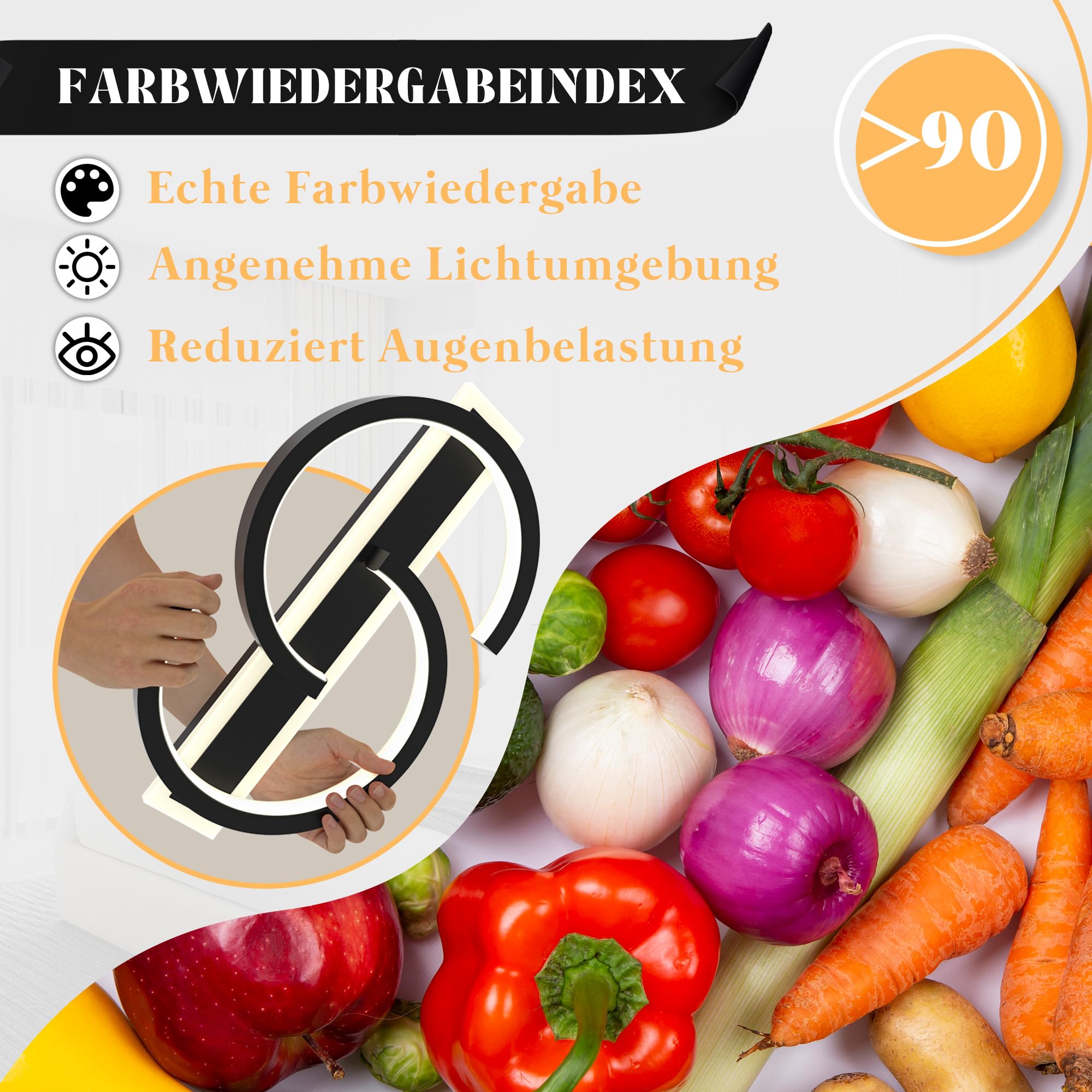 LUOLONG Plafoniera a LED 30cm plafoniera nera 25W 3000K lampada da soggiorno rotonda 2 anelli plafoniera camera da letto Illuminazione da soffitto a led moderna per ufficio studio