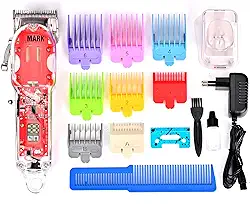 NG-407 NG327 NG320 NG108 NG408 estilo transparente com suporte de carga profissional recarregável clipper cord & aparador cabelo sem fio vermelho 100V/240V 2024 w-mark 6500rpm 2600mah