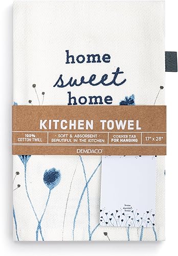 Miniatura 4 de DEMDACO byDesign Serving Collection - Toalla de mano absorbente de algodón con diseño de flores silvestres en acuarela azul, 17 x 28 pulgadas