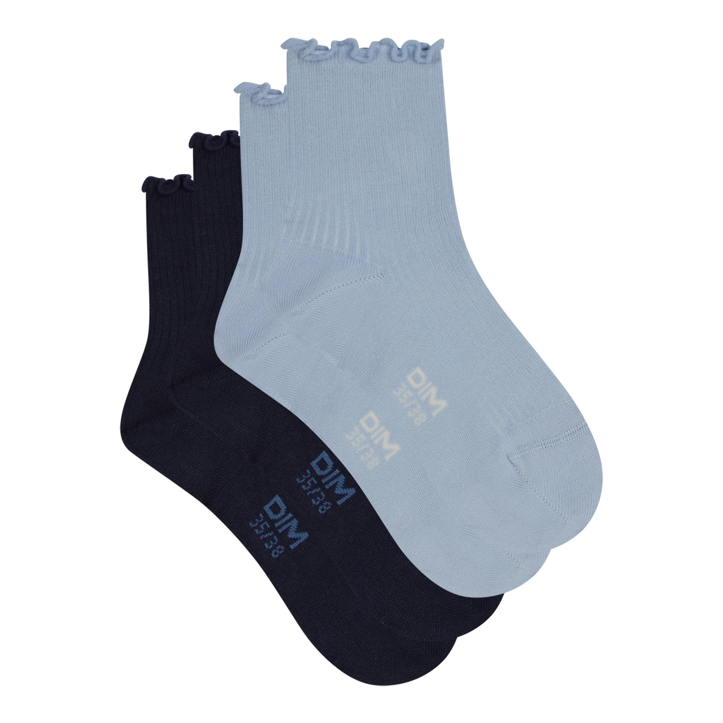 DIM Women's Modal Ruffle Socks x2