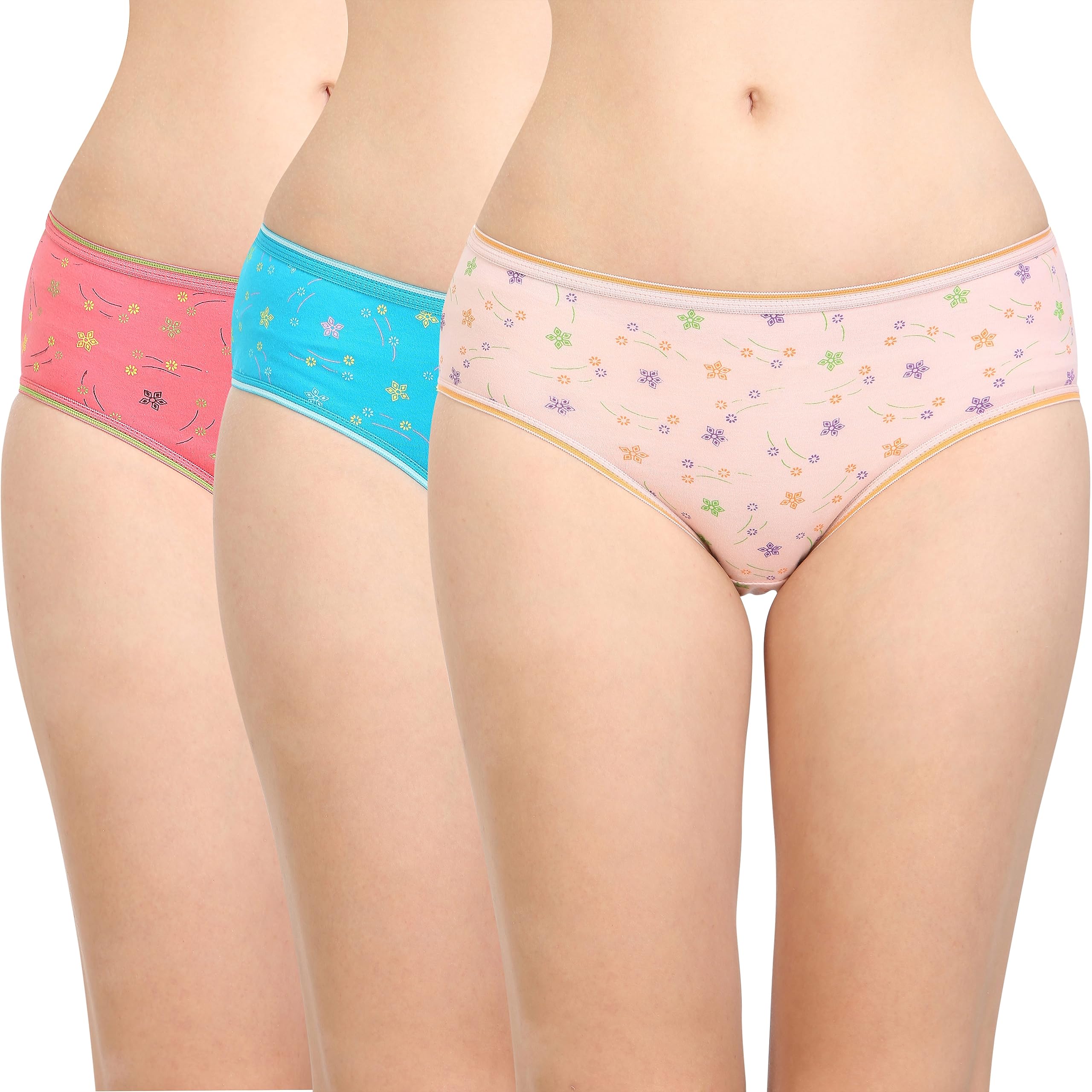 Women's Printed Cotton Briefs In (300-D-3Pcs)-image-9